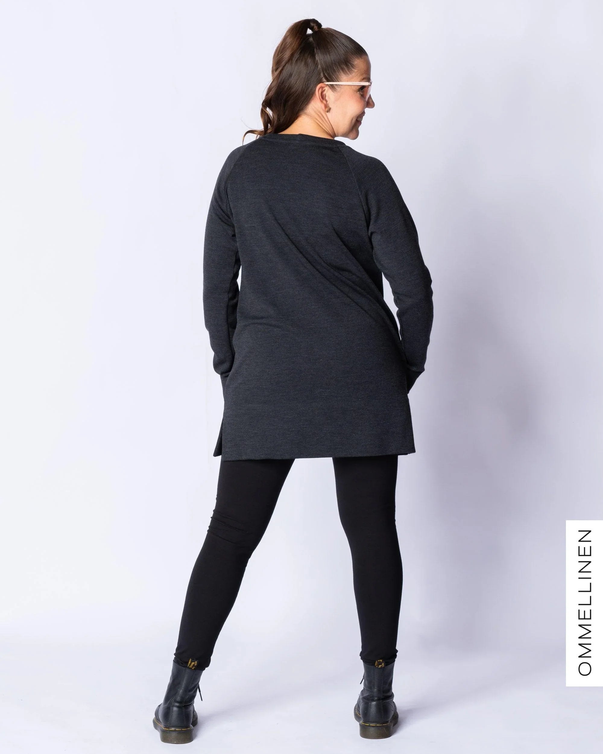WOOL tunic, melange grey