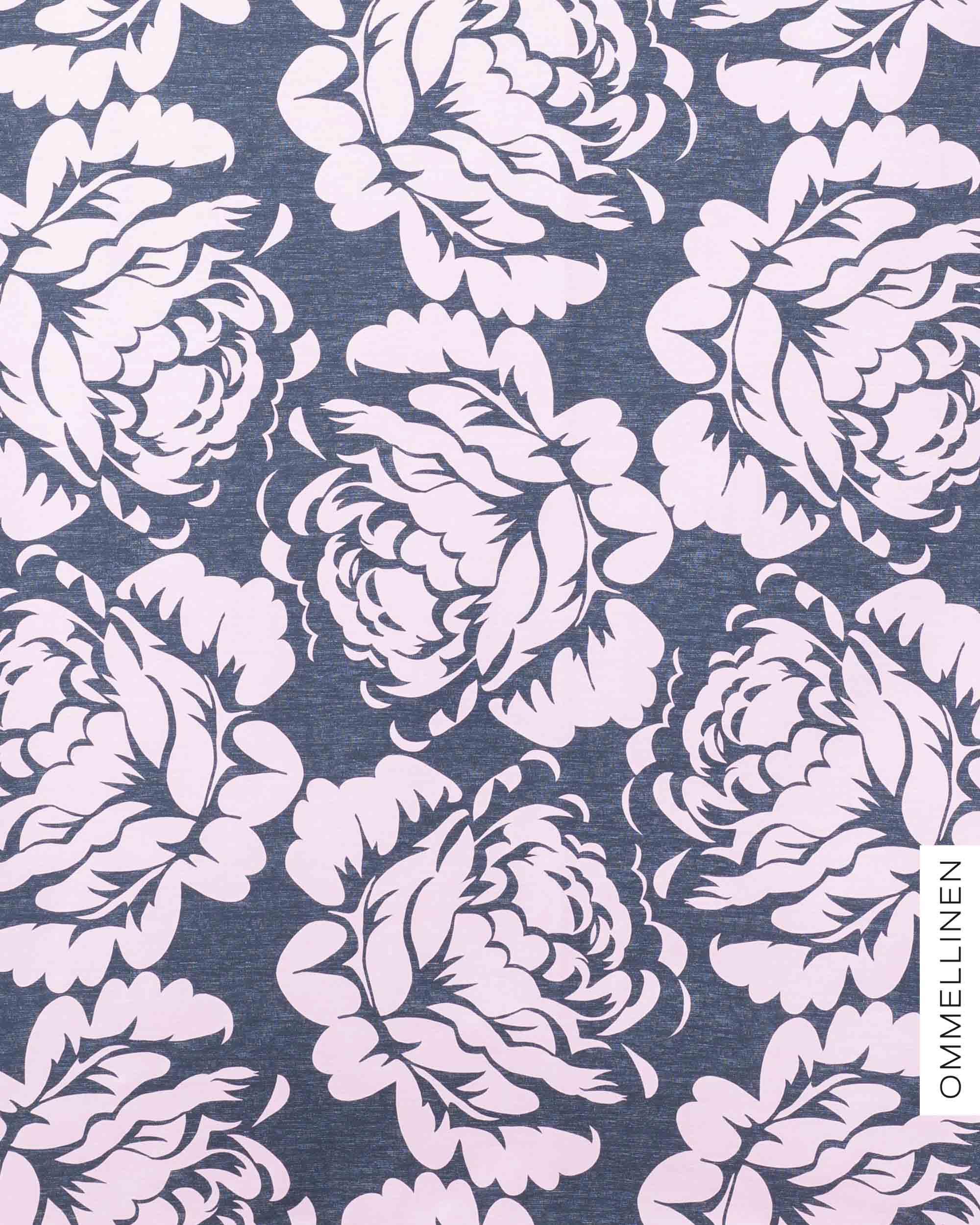 Jersey, Babushka Roses Giant - denim/rose