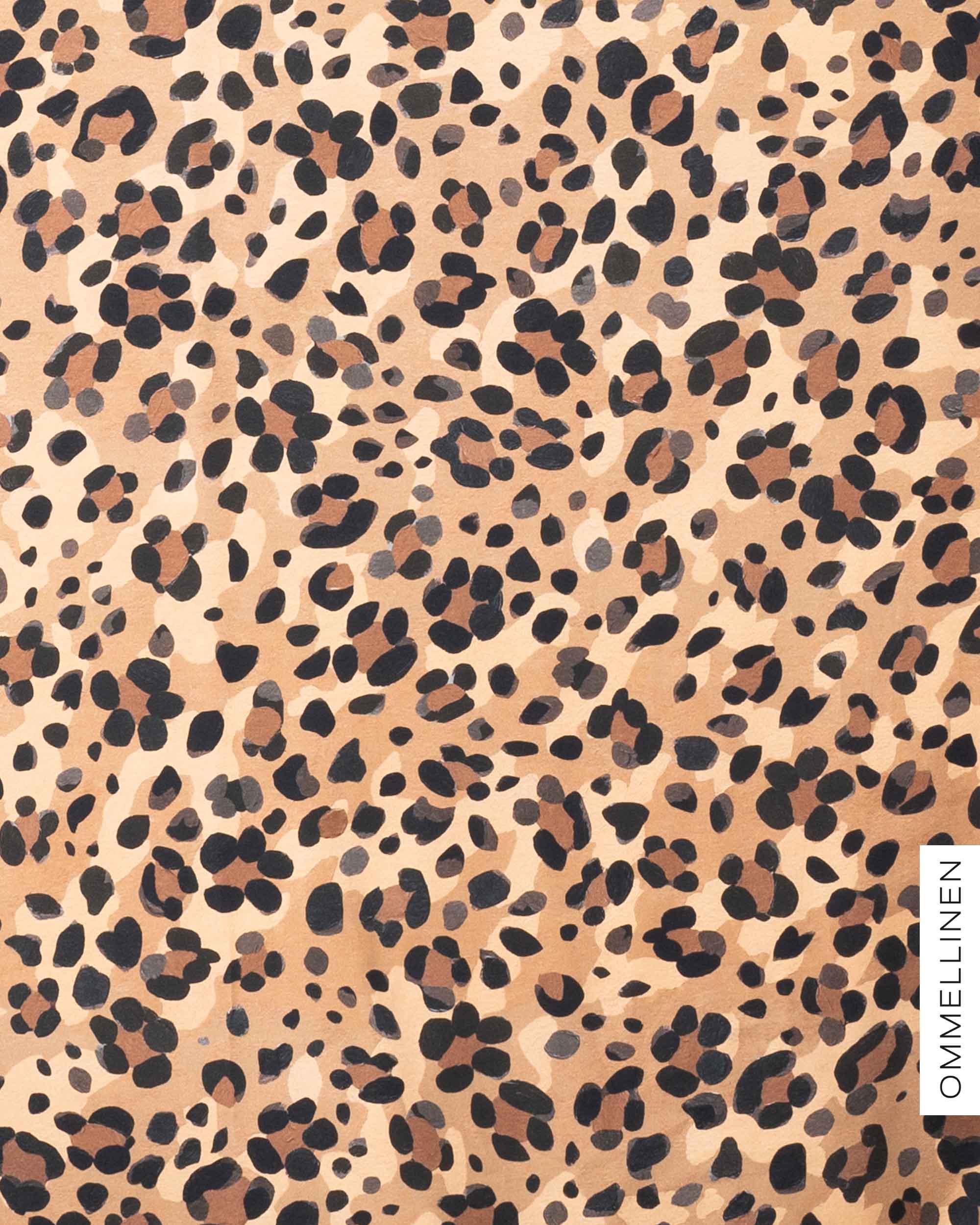 Jersey - PRE-CUT, Kukkaleopardi - brown