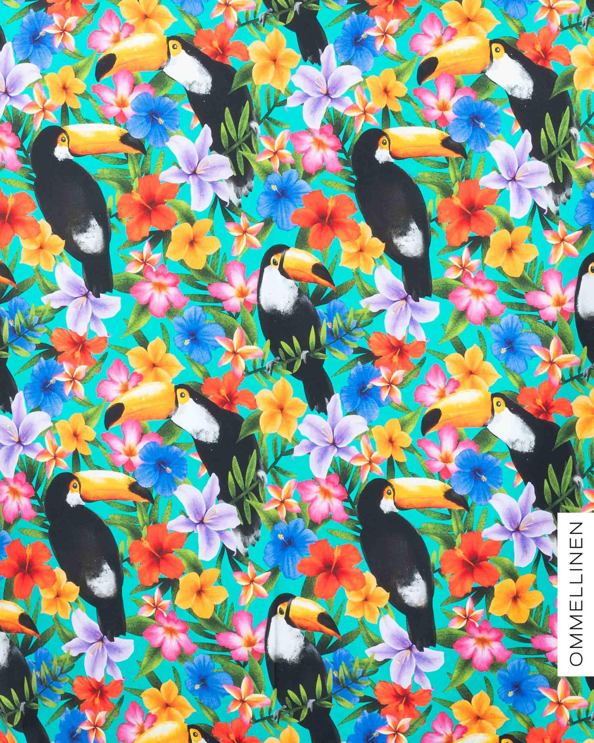 Jersey - PRE-CUT, Tropiikki - turquoise