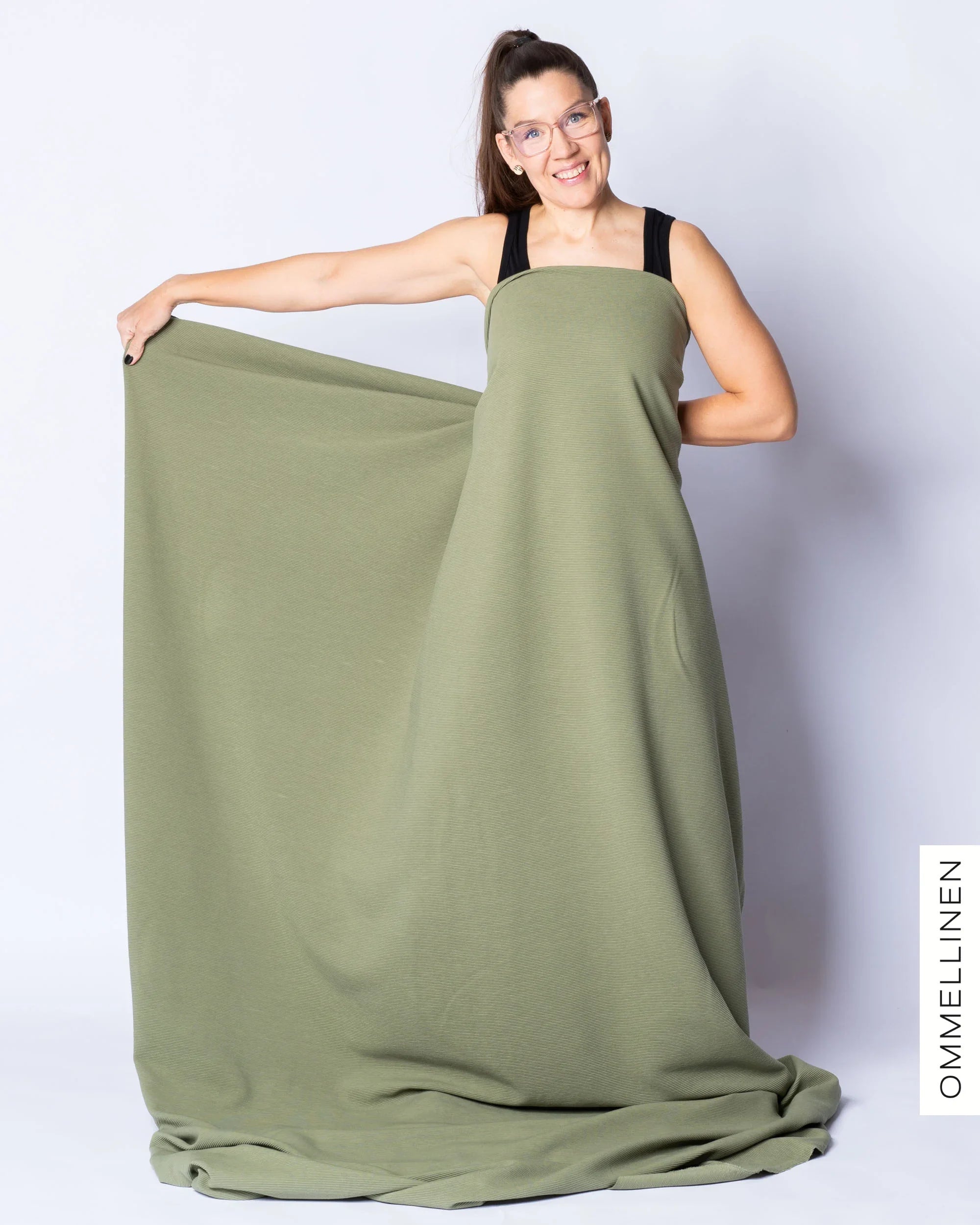 Ottoman - cotton knit - PRE-CUT, olive