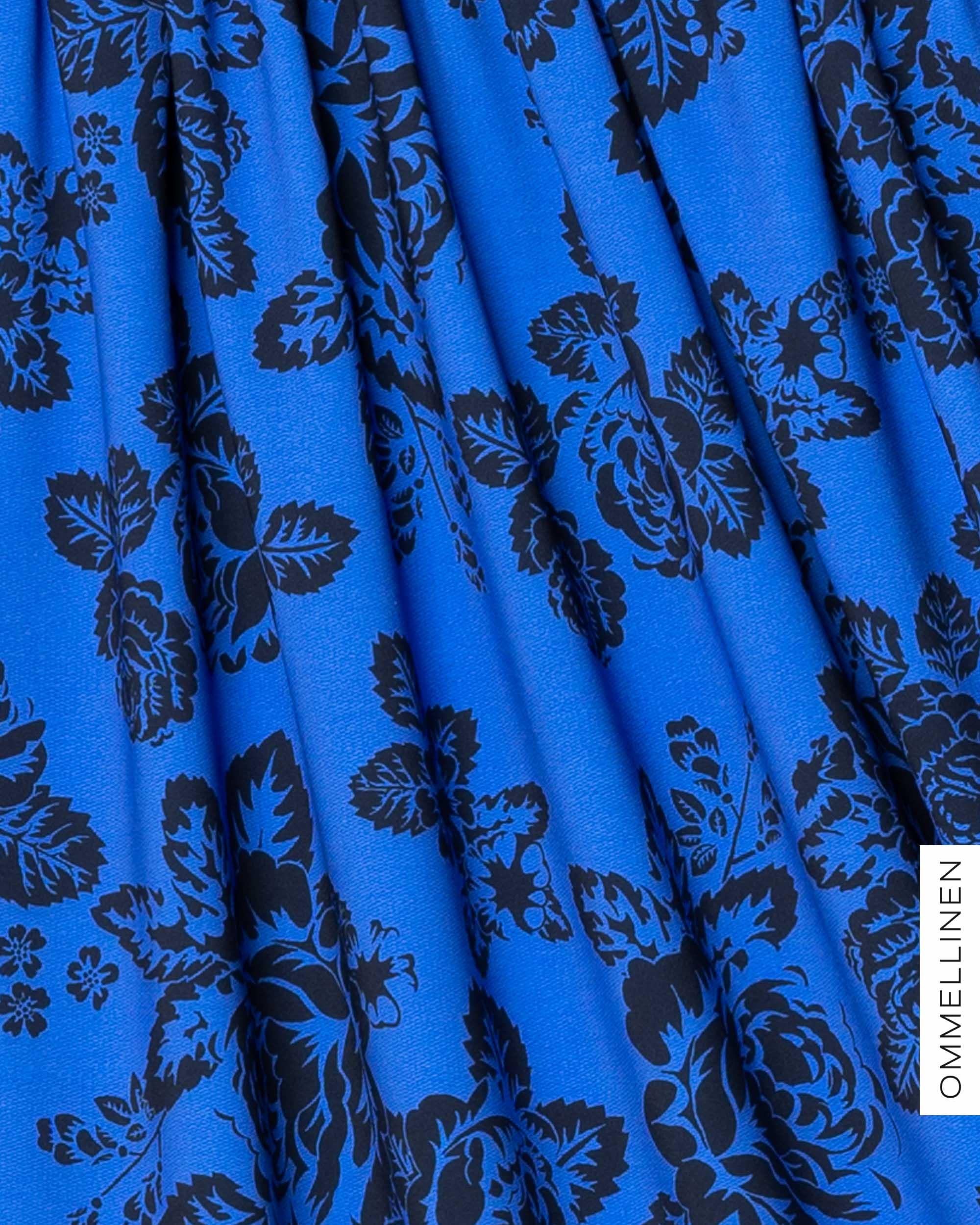 Lycra, Babushka Roses Lace - blue