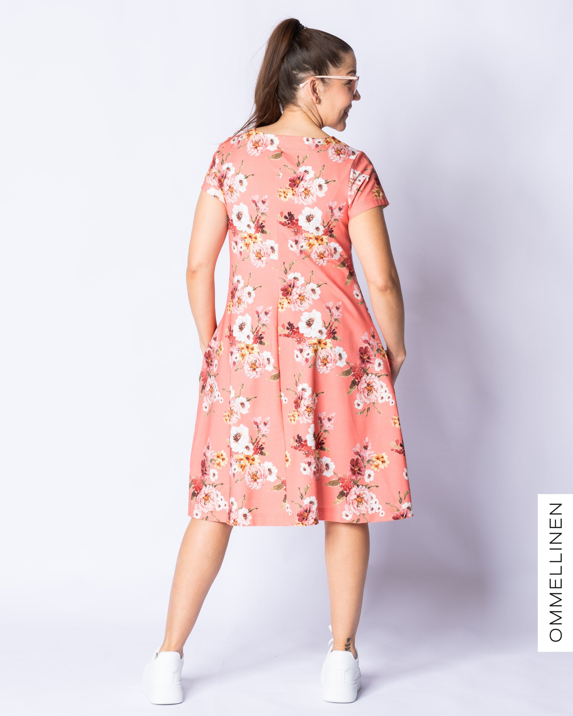 DRESS tunic - short sleeve, Vieno - coral