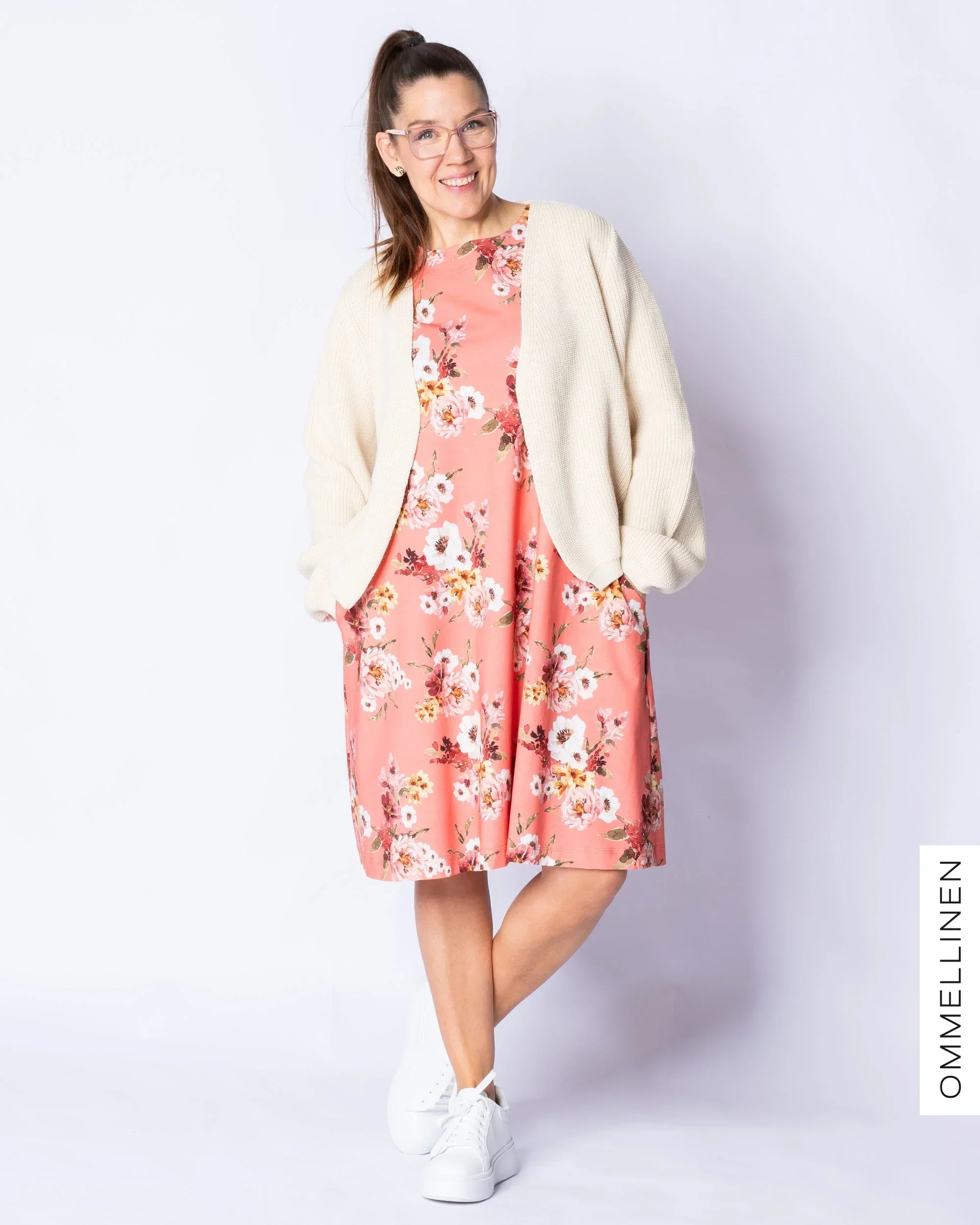 DRESS tunic - short sleeve, Vieno - coral