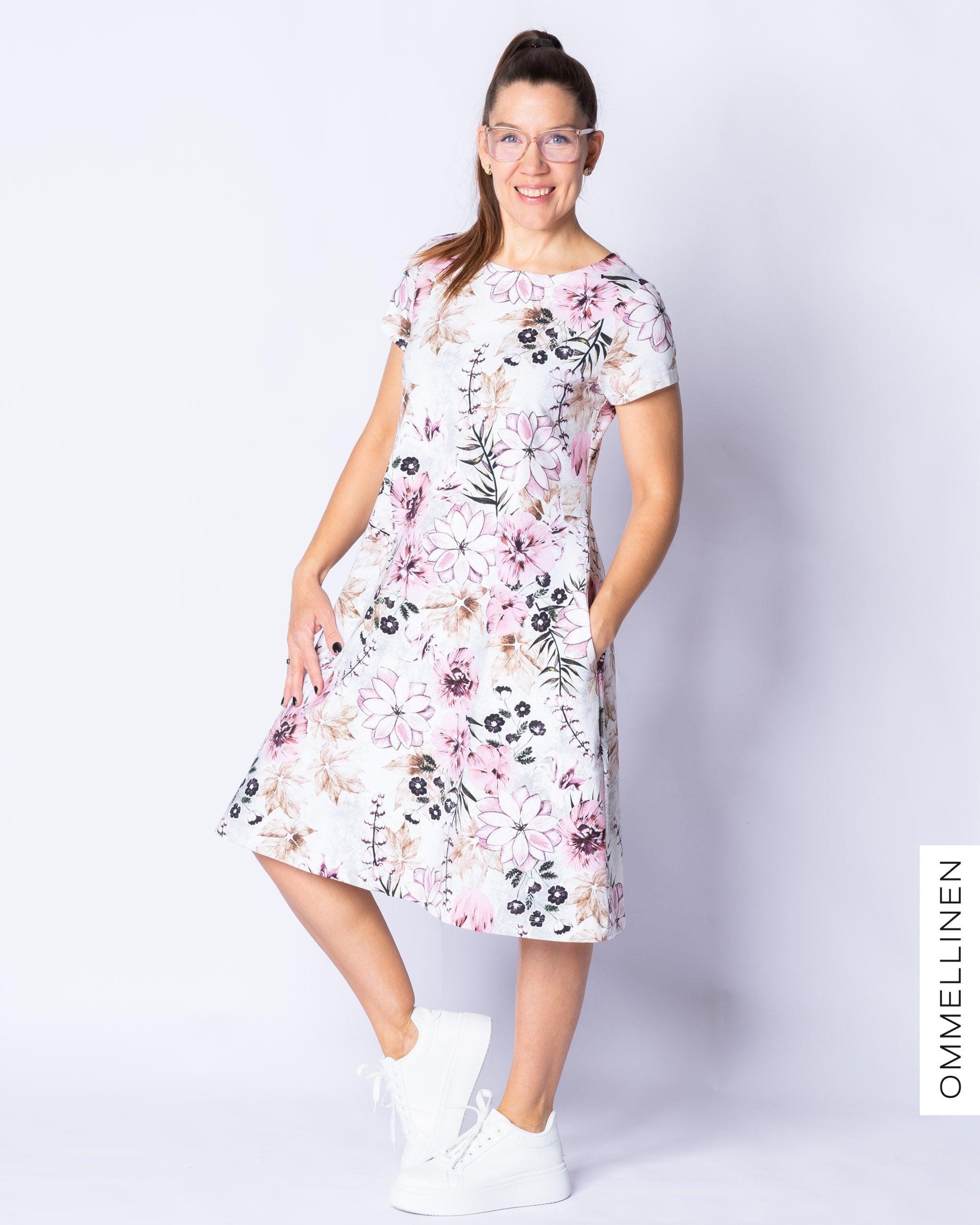 DRESS tunic - short sleeve, Tulppaanien tanssi - grey/rose
