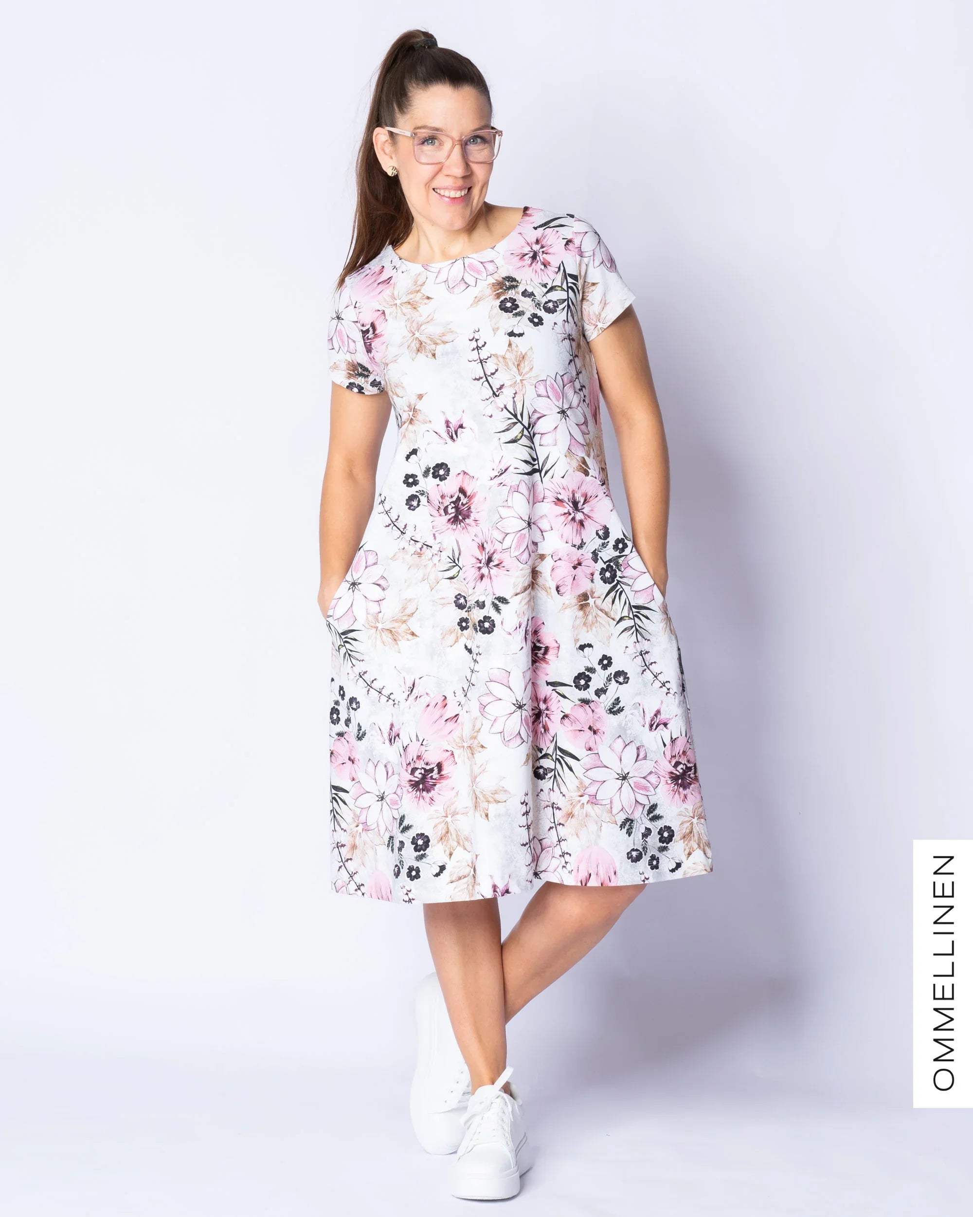 DRESS tunic - short sleeve, Tulppaanien tanssi - grey/rose