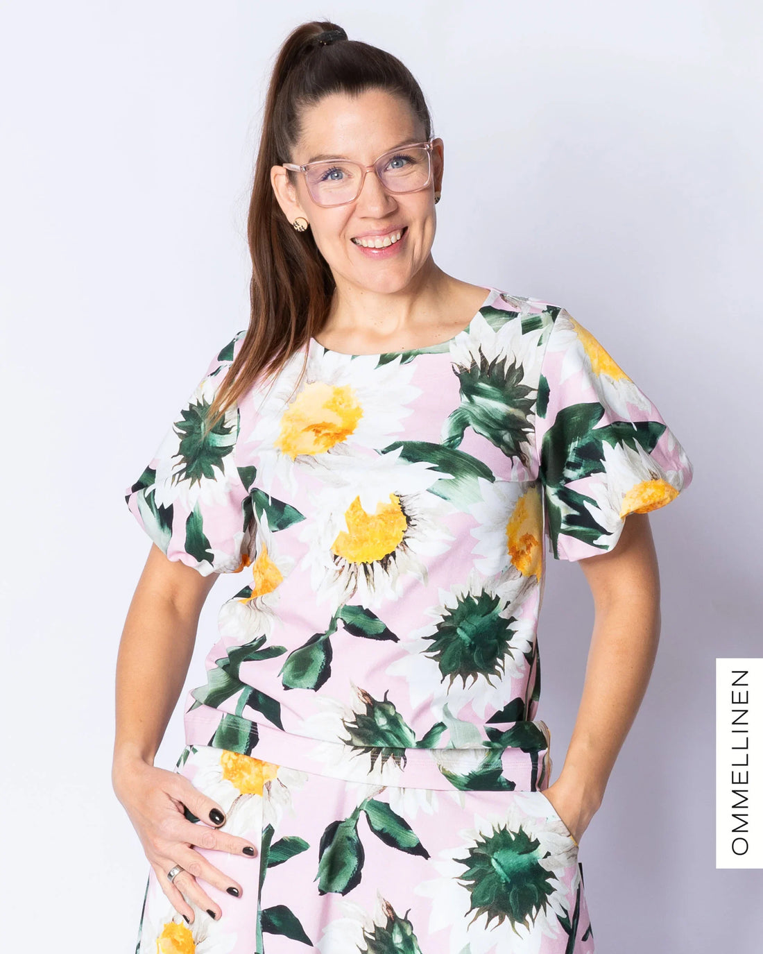 PUFFI t-shirt, Auringonkukka - light pink