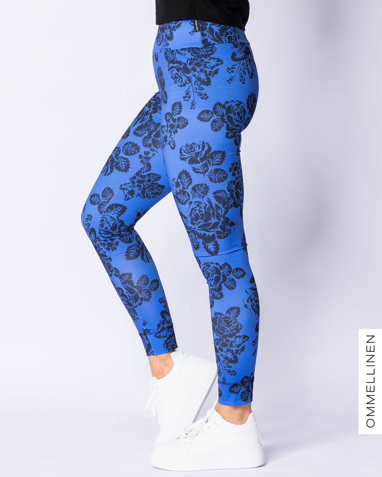 SPORT leggings, Babushka Roses Lace - blue