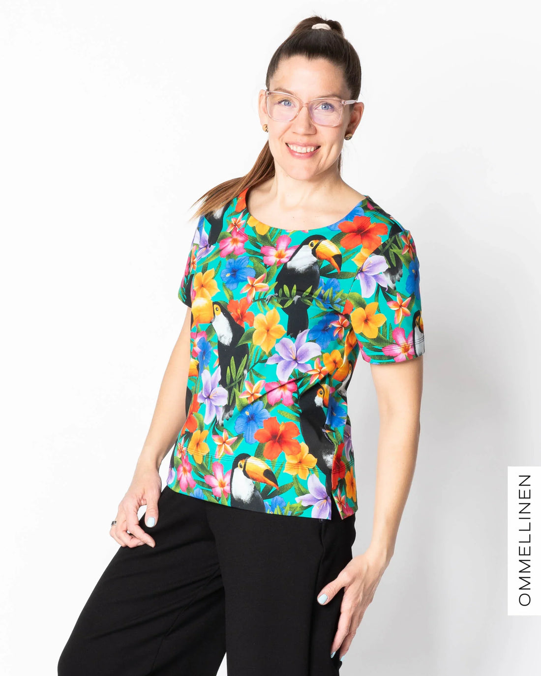 TEEPPARI t-shirt, Tropiikki - turquoise