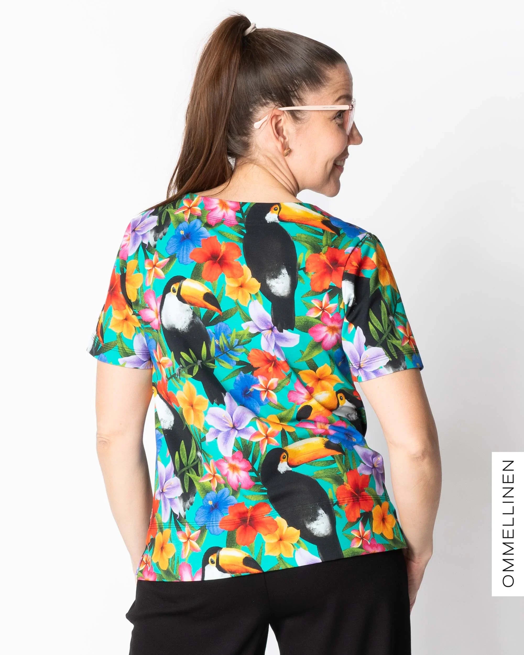 TEEPPARI t-shirt, Tropiikki - turquoise