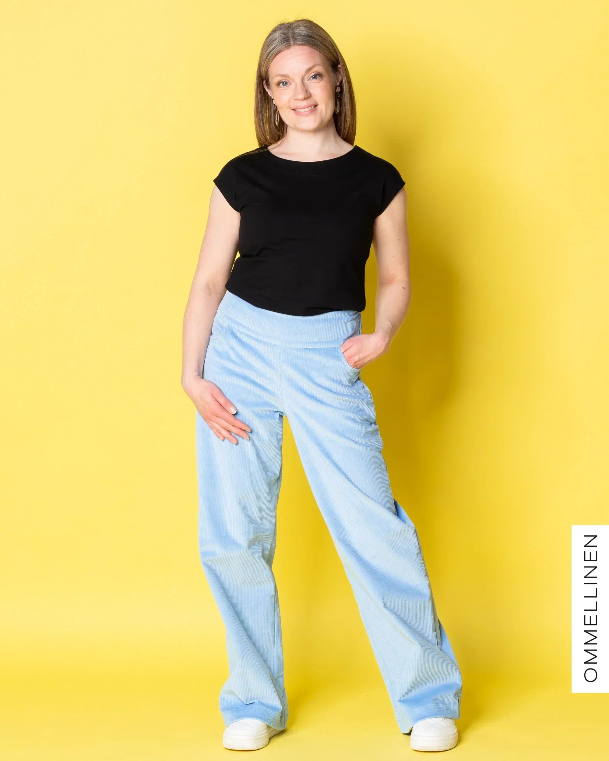 CORDUROY pants - NORMAL LENGTH, light blue - slight II-quality