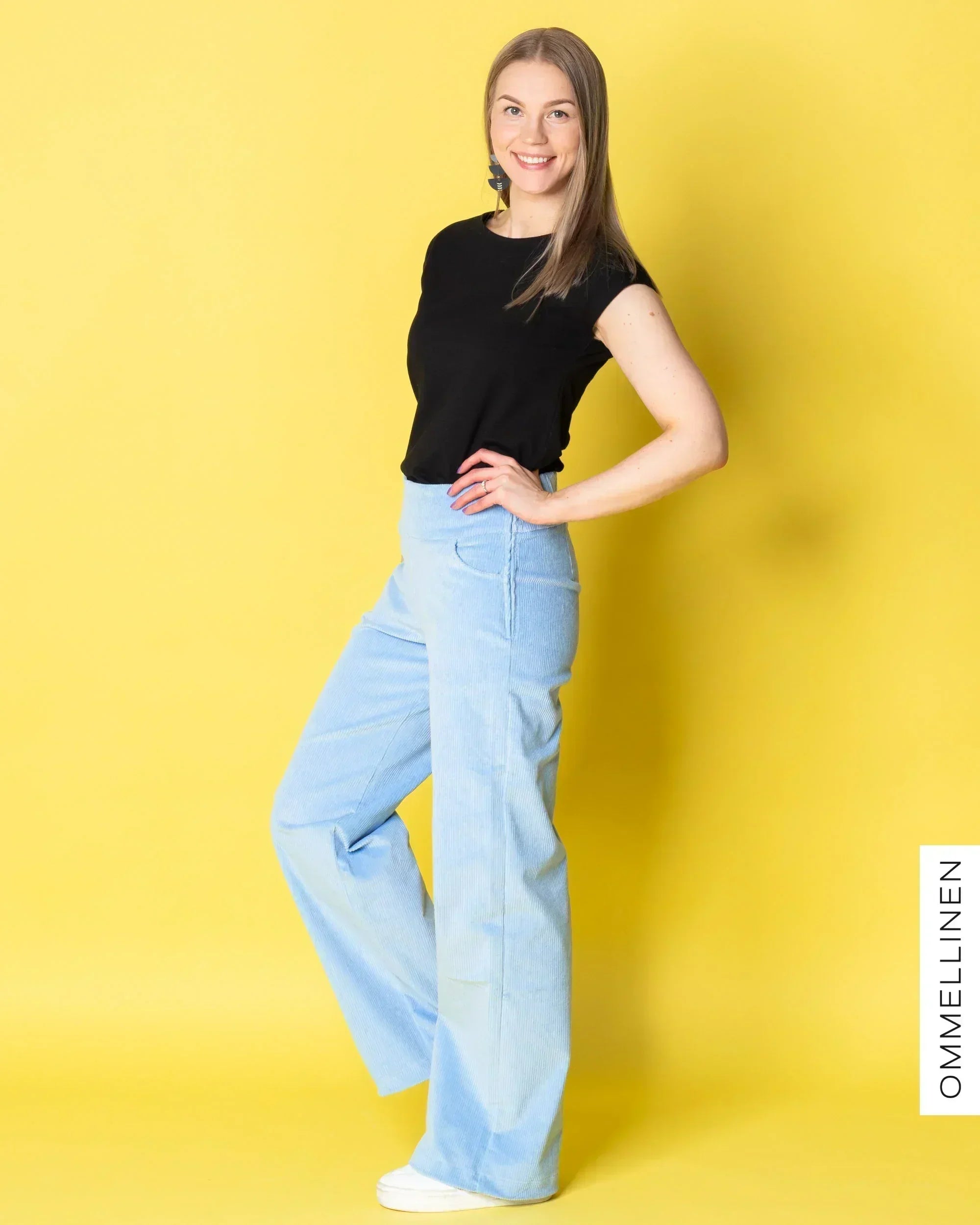 CORDUROY pants - LONG LENGTH, light blue - slight II-quality