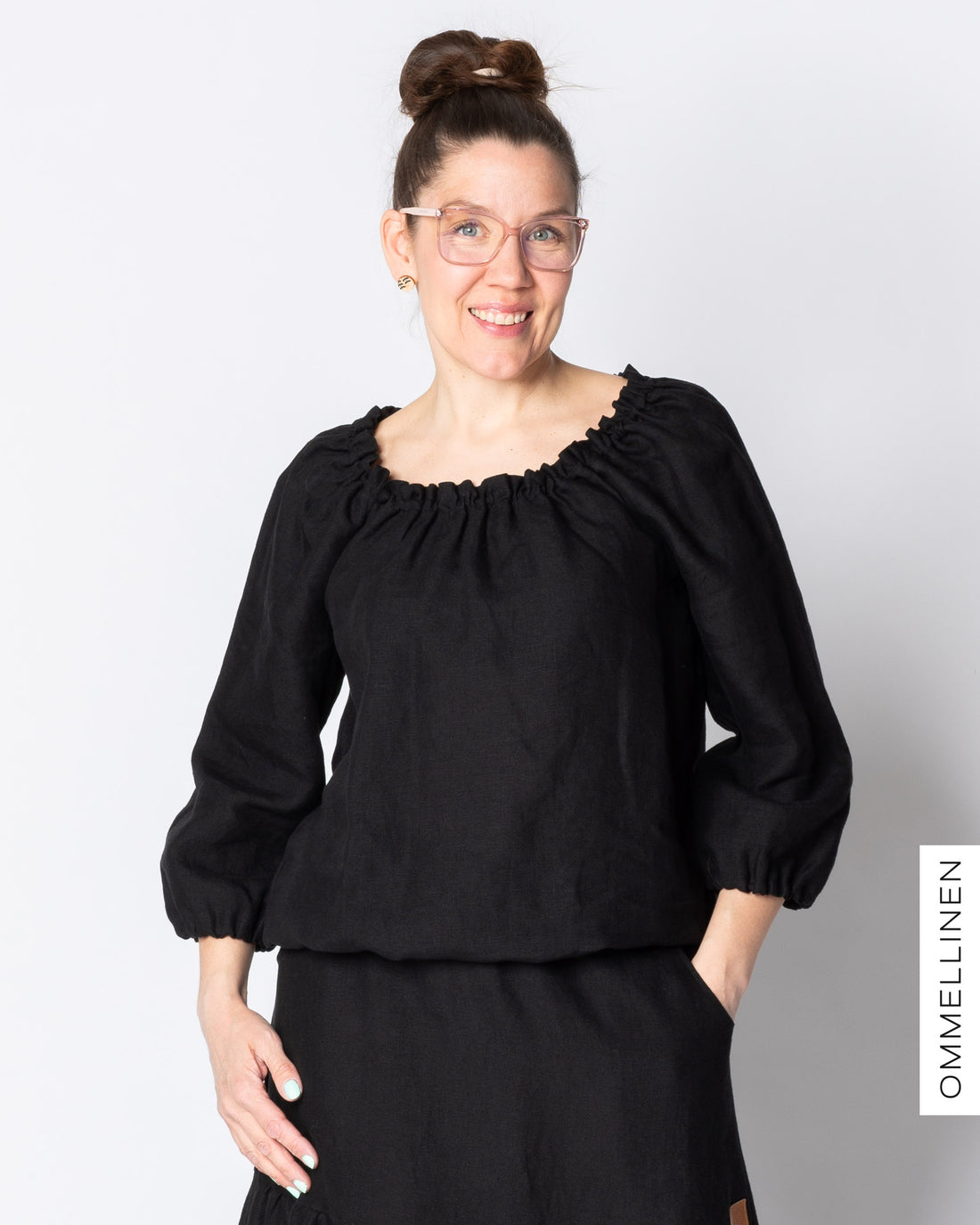 LINEN shirt, black