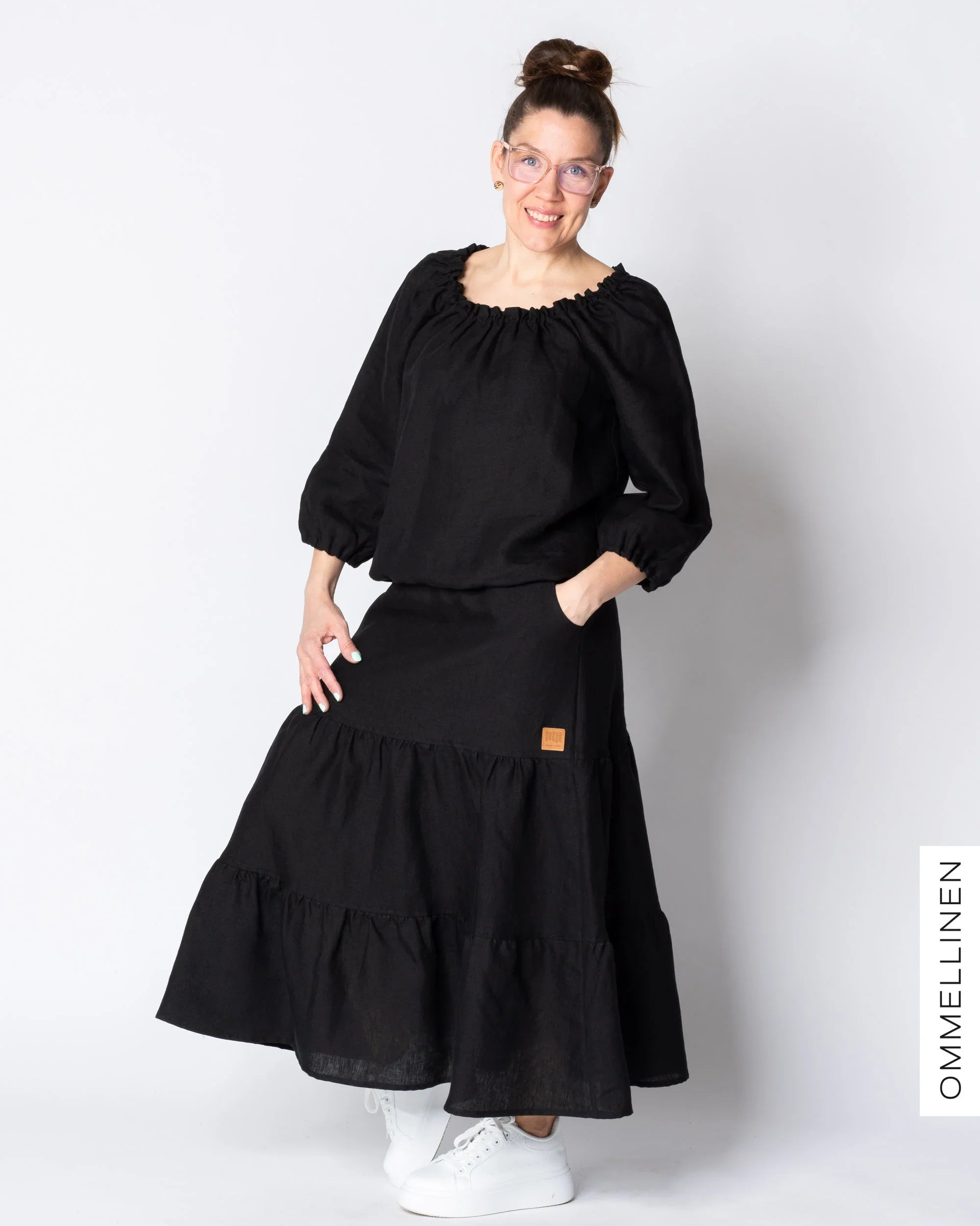 LINEN shirt, black