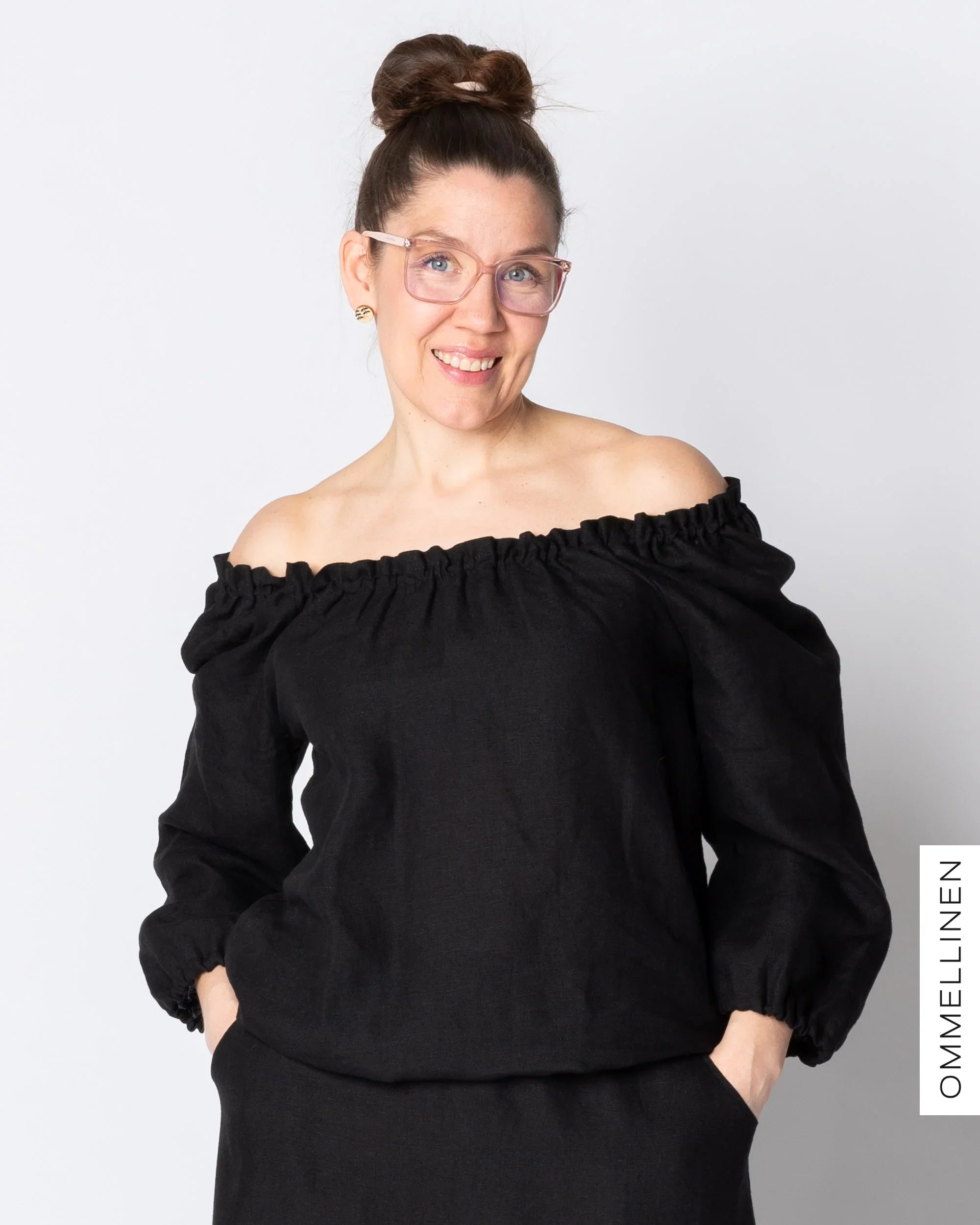 LINEN shirt, black