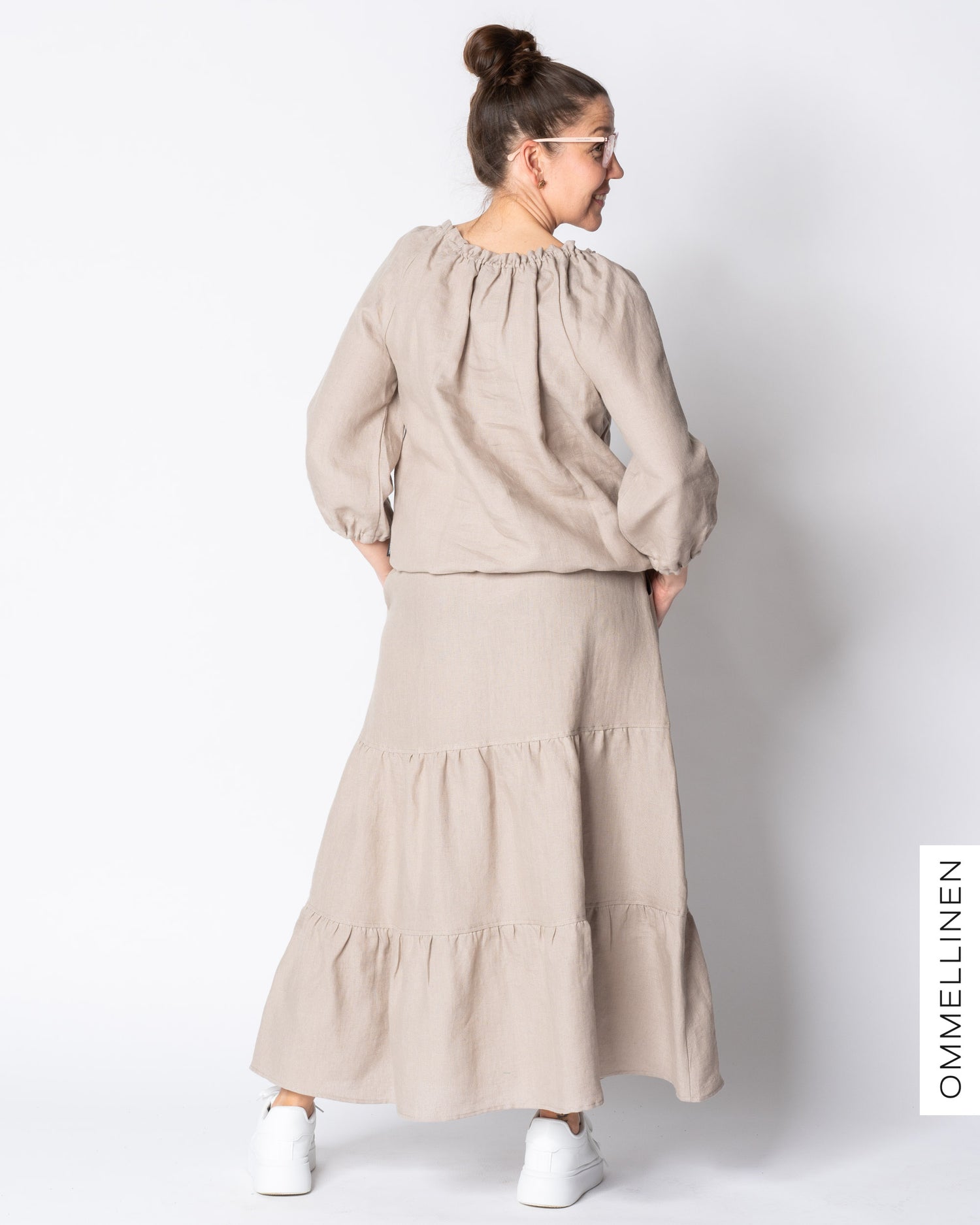 LINEN skirt, sand