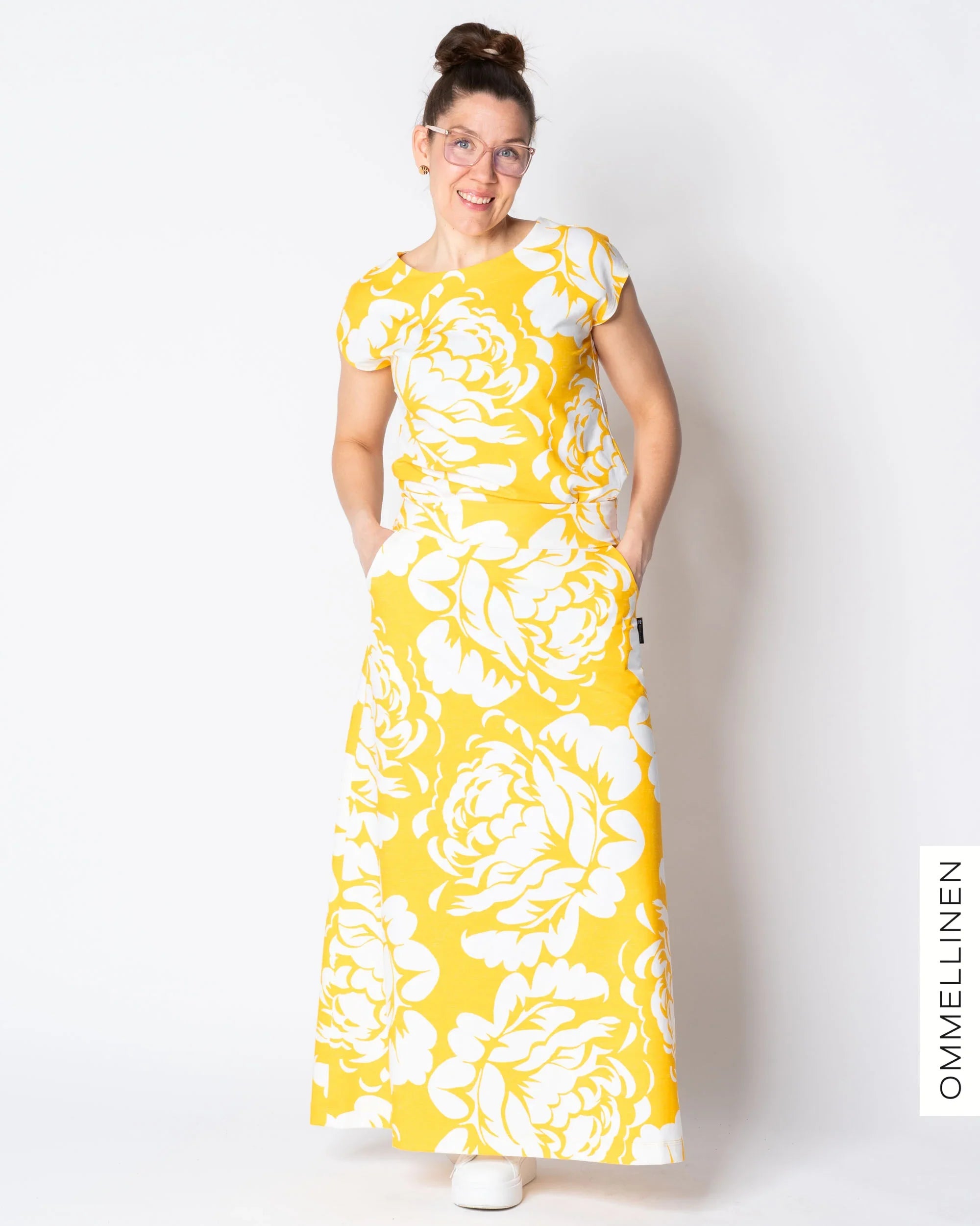 MAXI skirt, Babushka Roses Giant - yellow/white