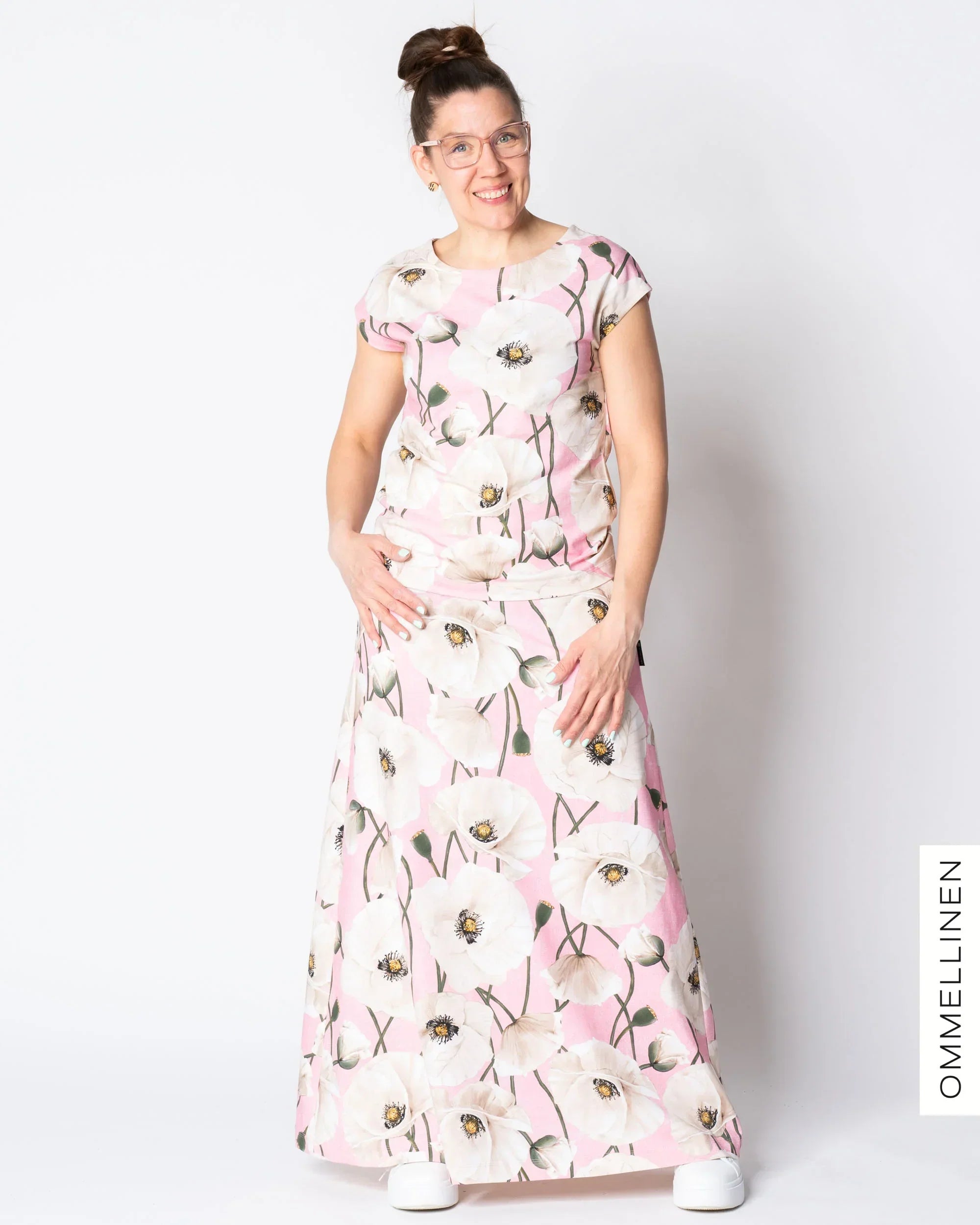 MAXI skirt, Yökukka - light pink/off-white