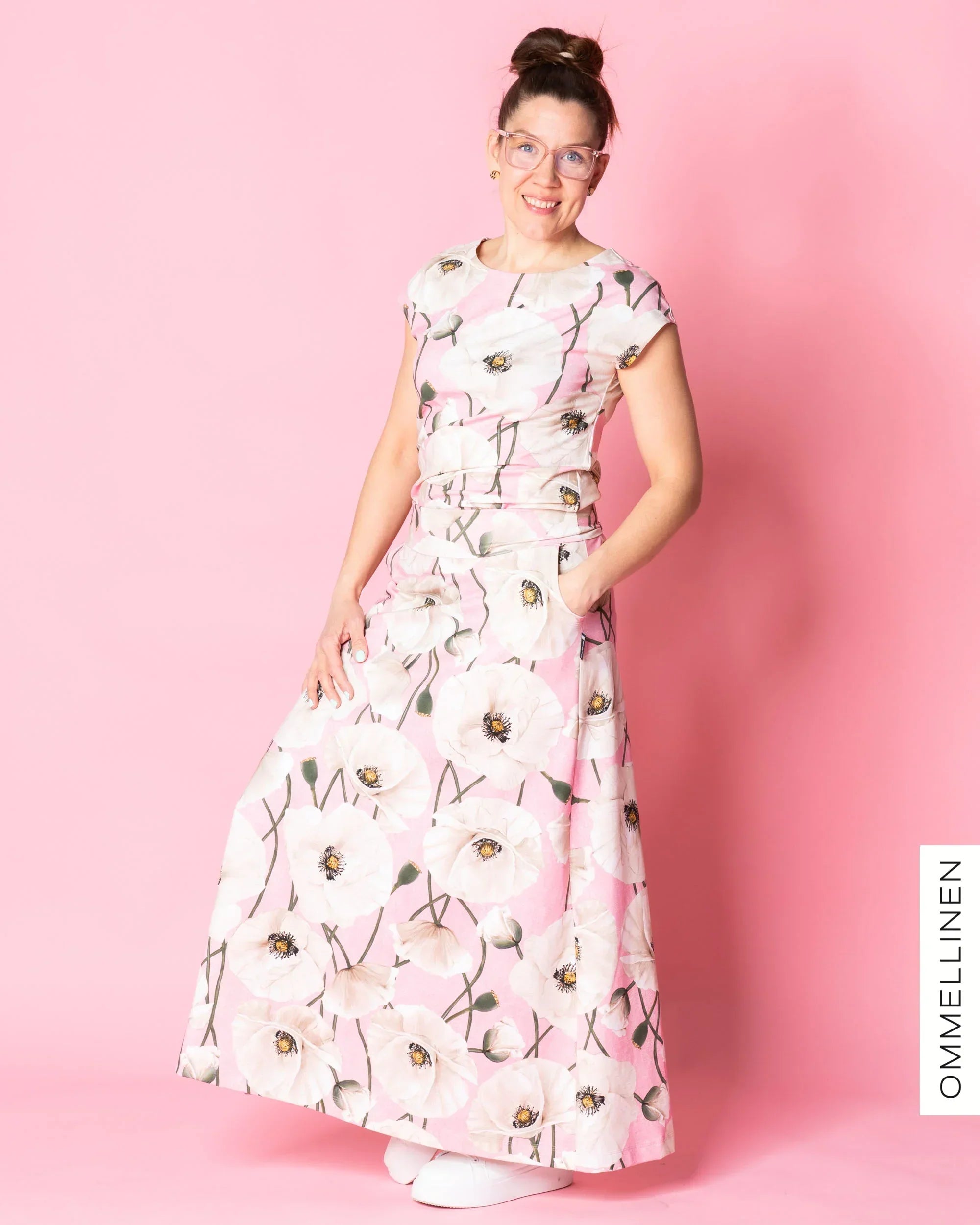 MAXI skirt, Yökukka - light pink/off-white