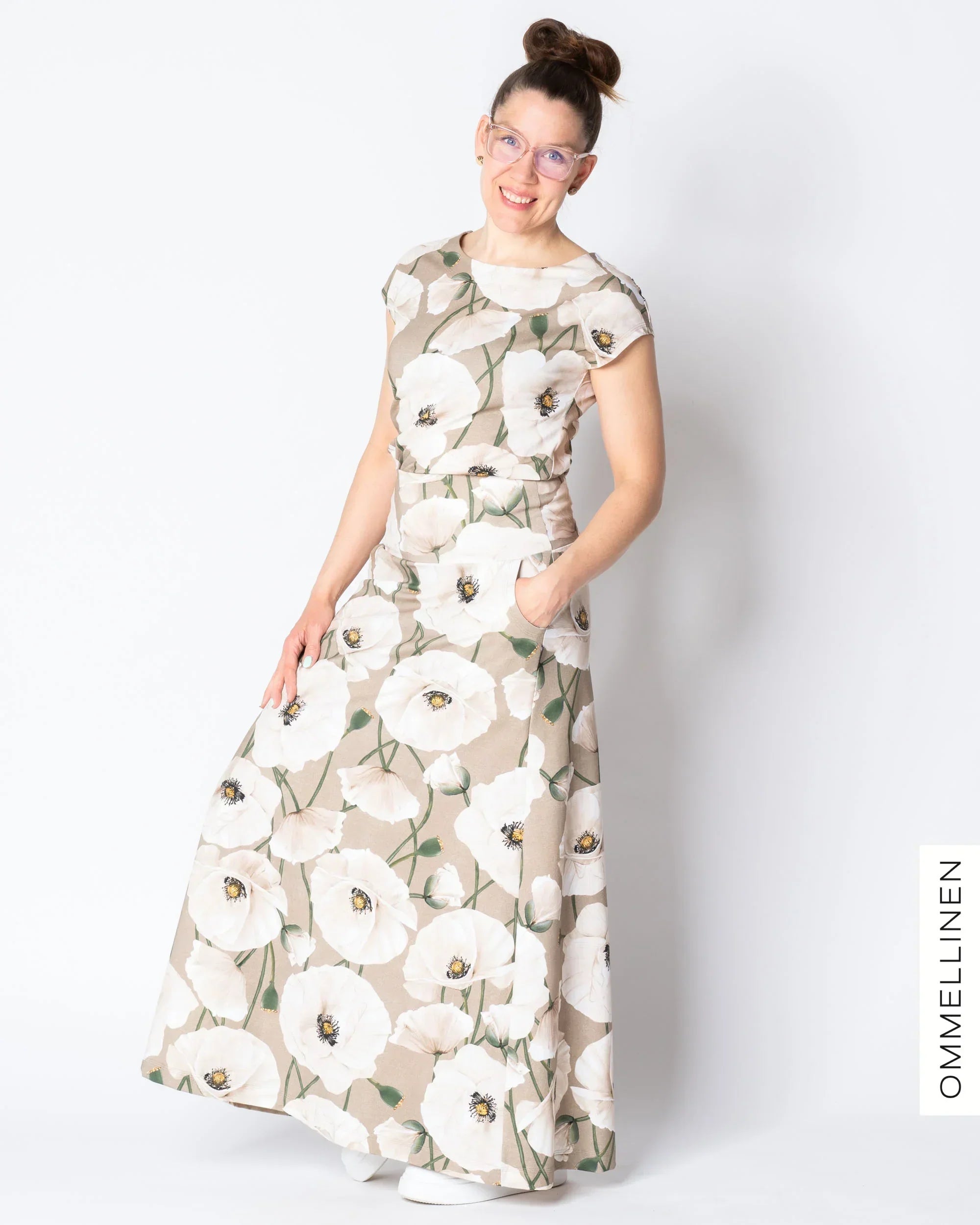 MAXI skirt, Yökukka - sand/off-white