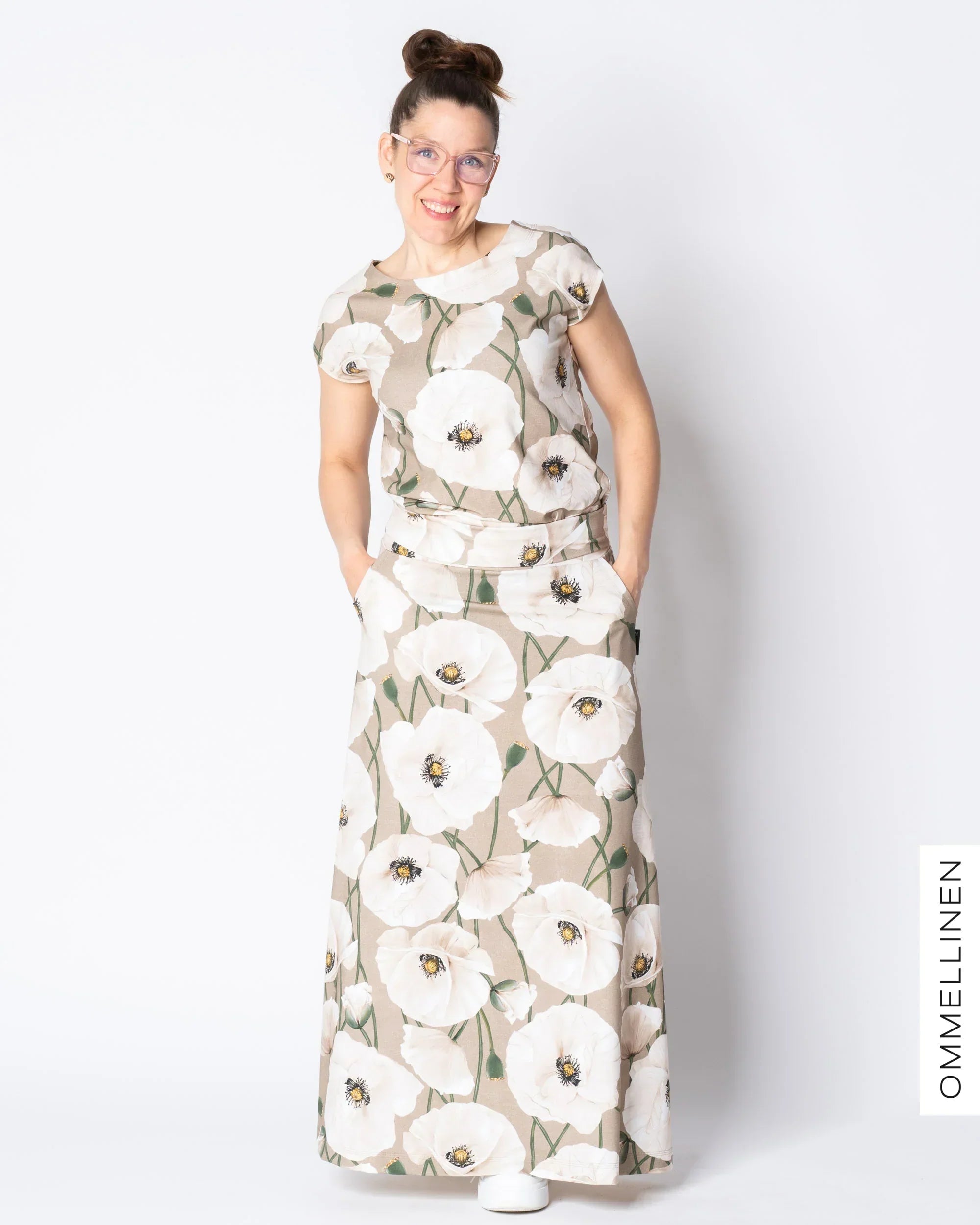 MAXI skirt, Yökukka - sand/off-white