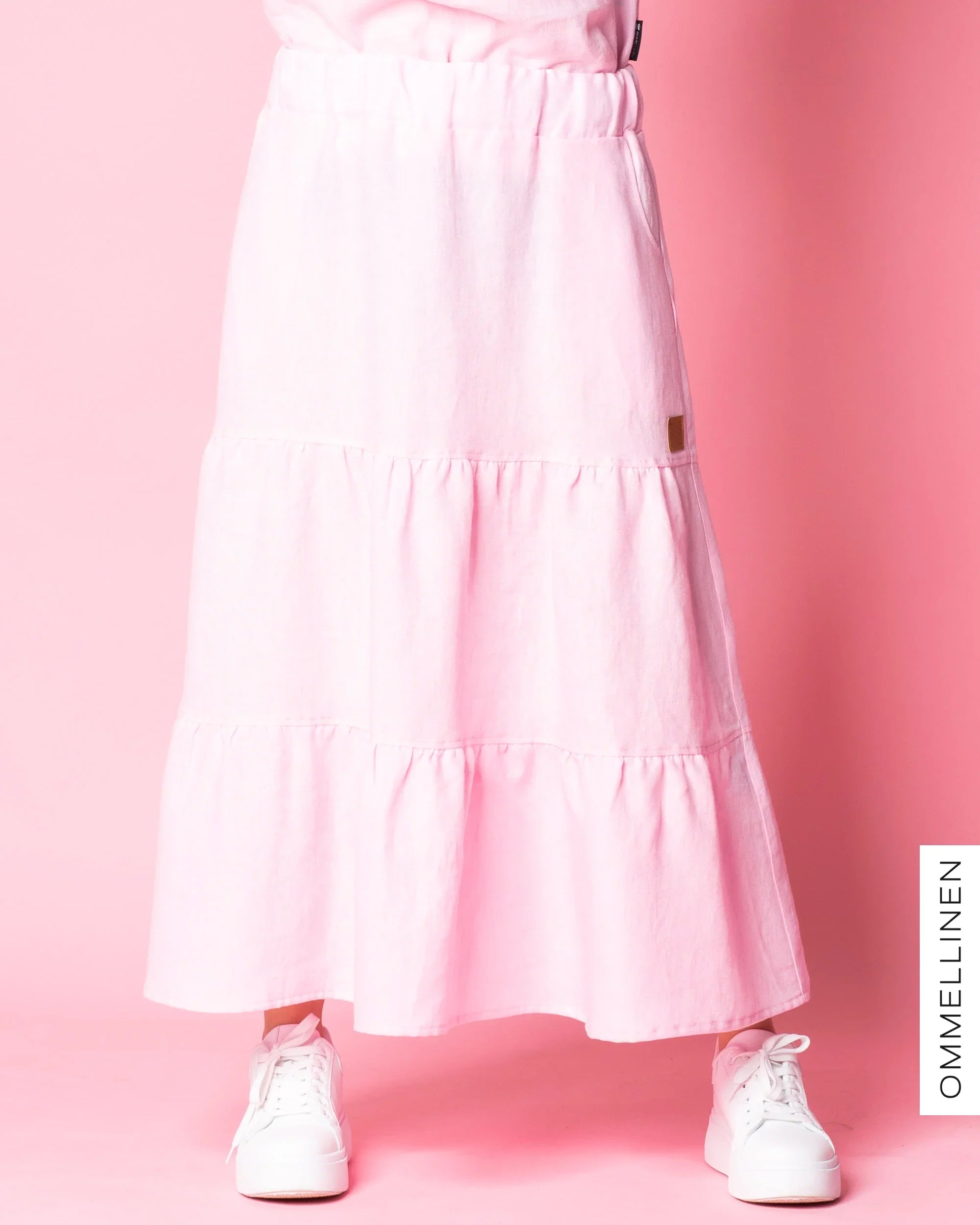 LINEN skirt, light pink