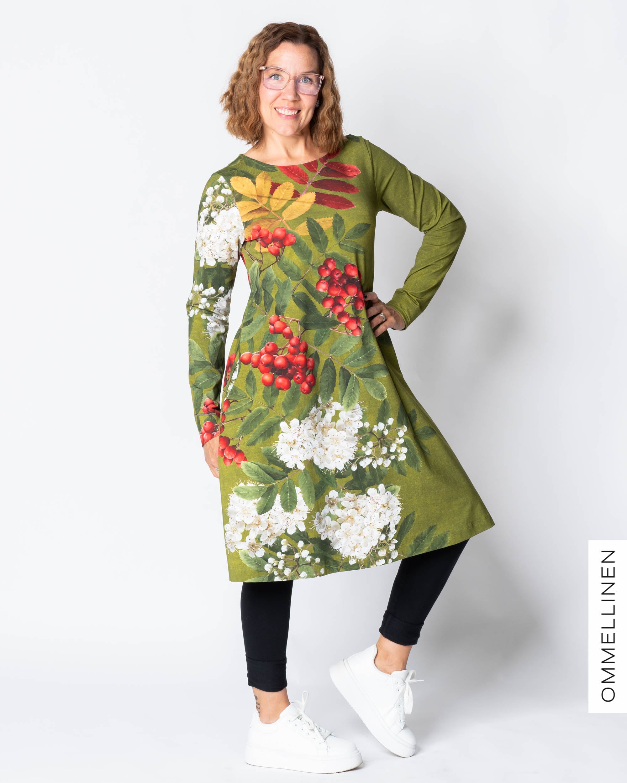 WHOOPS! DRESS tunic, Giant pihlaja - green - S