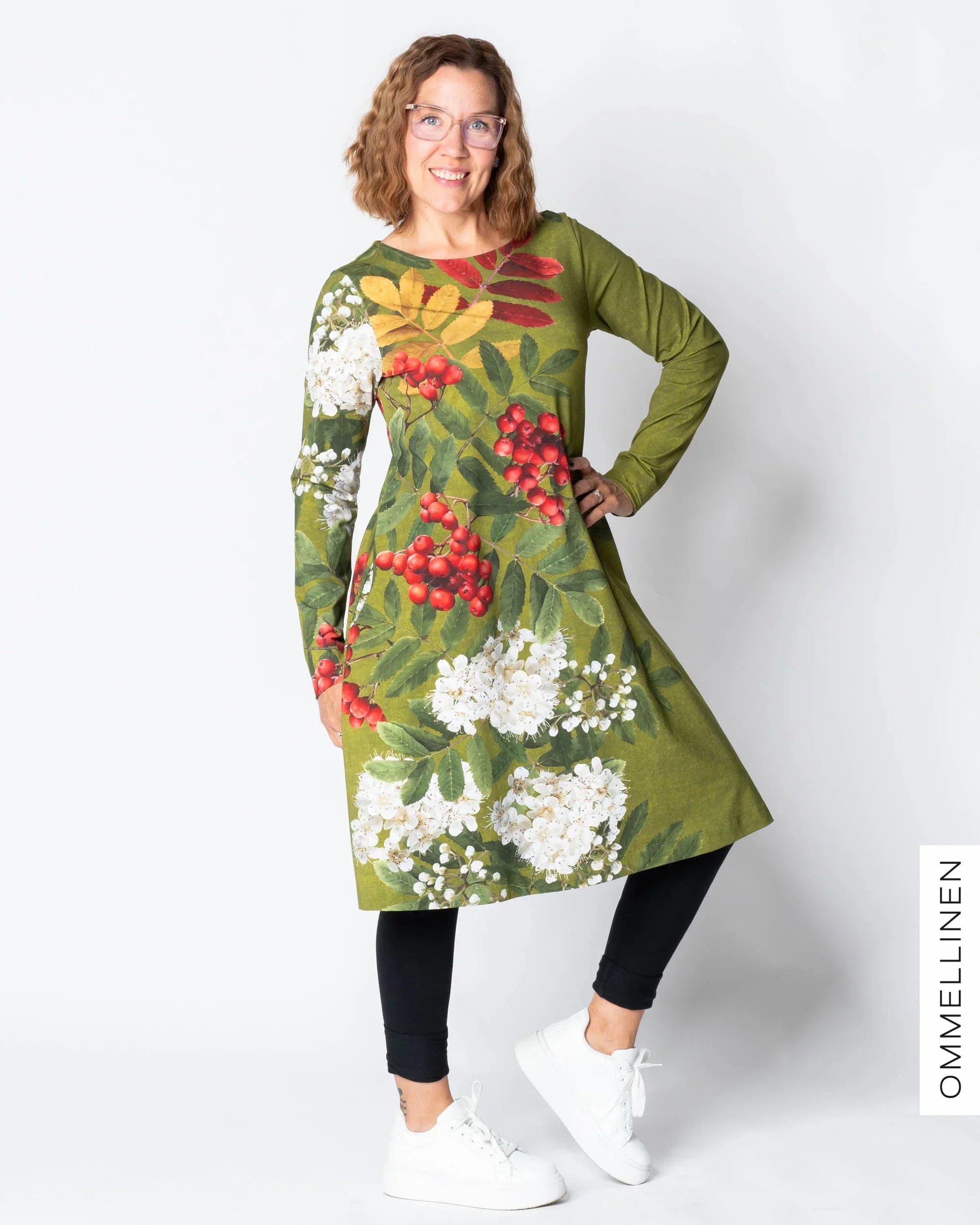 DRESS tunic, Giant pihlaja - green