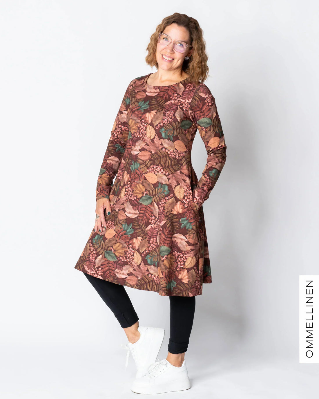 DRESS tunic, Syksyn lehdet - burgundy