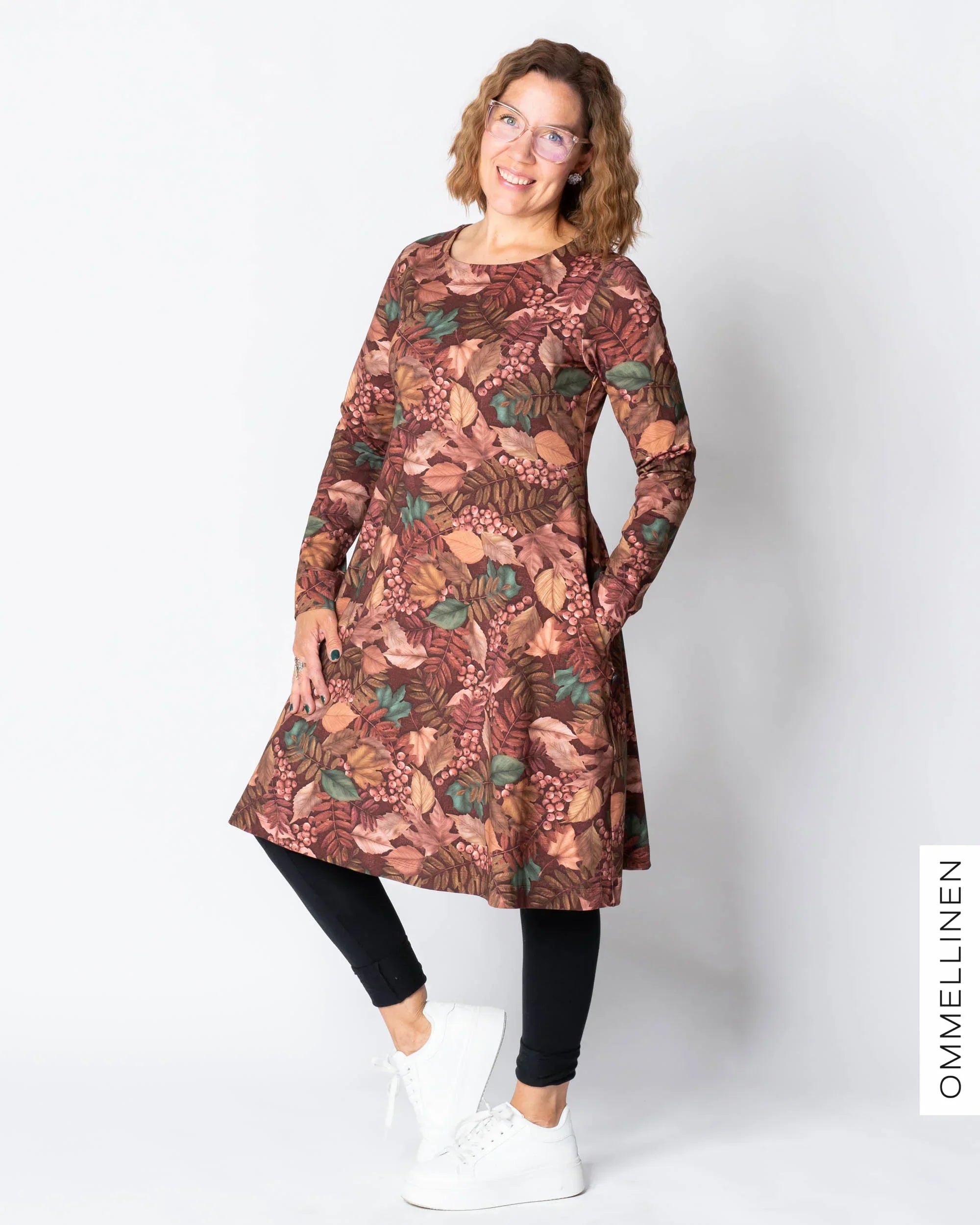 DRESS tunic, Syksyn lehdet - burgundy