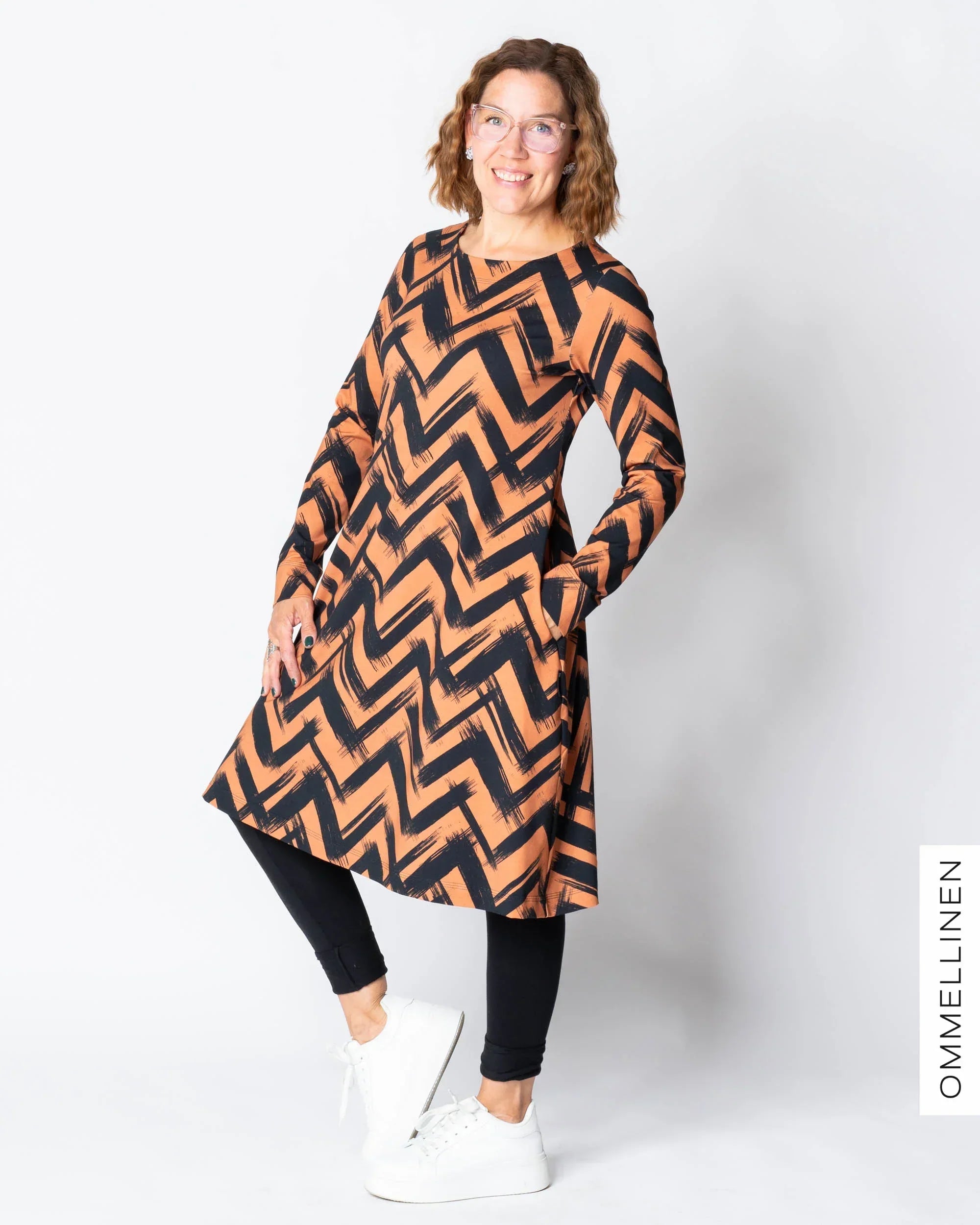 DRESS tunic, Siksak - brown