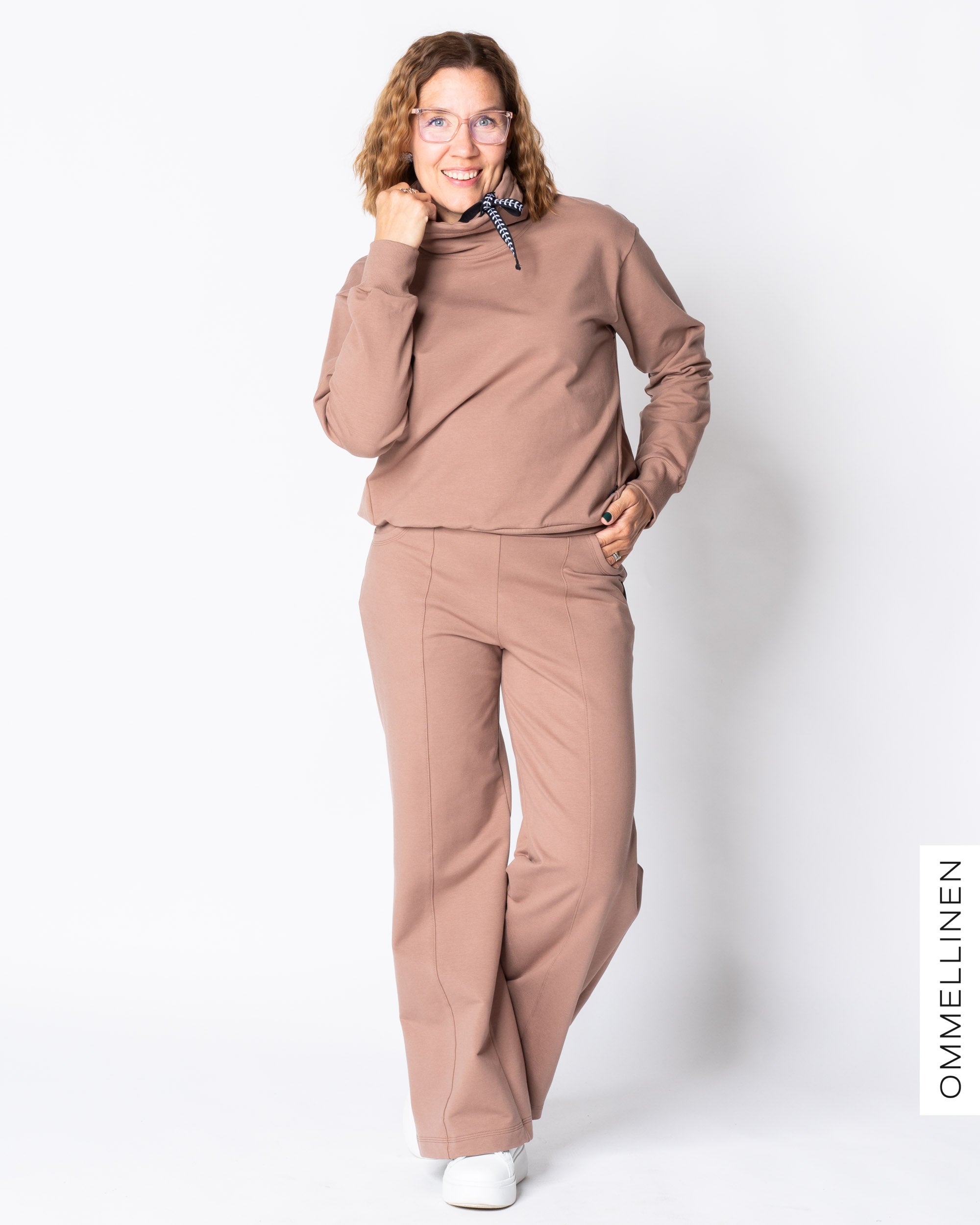 WHOOPS! KANTTI college pants - LONG LENGTH, cacao - S