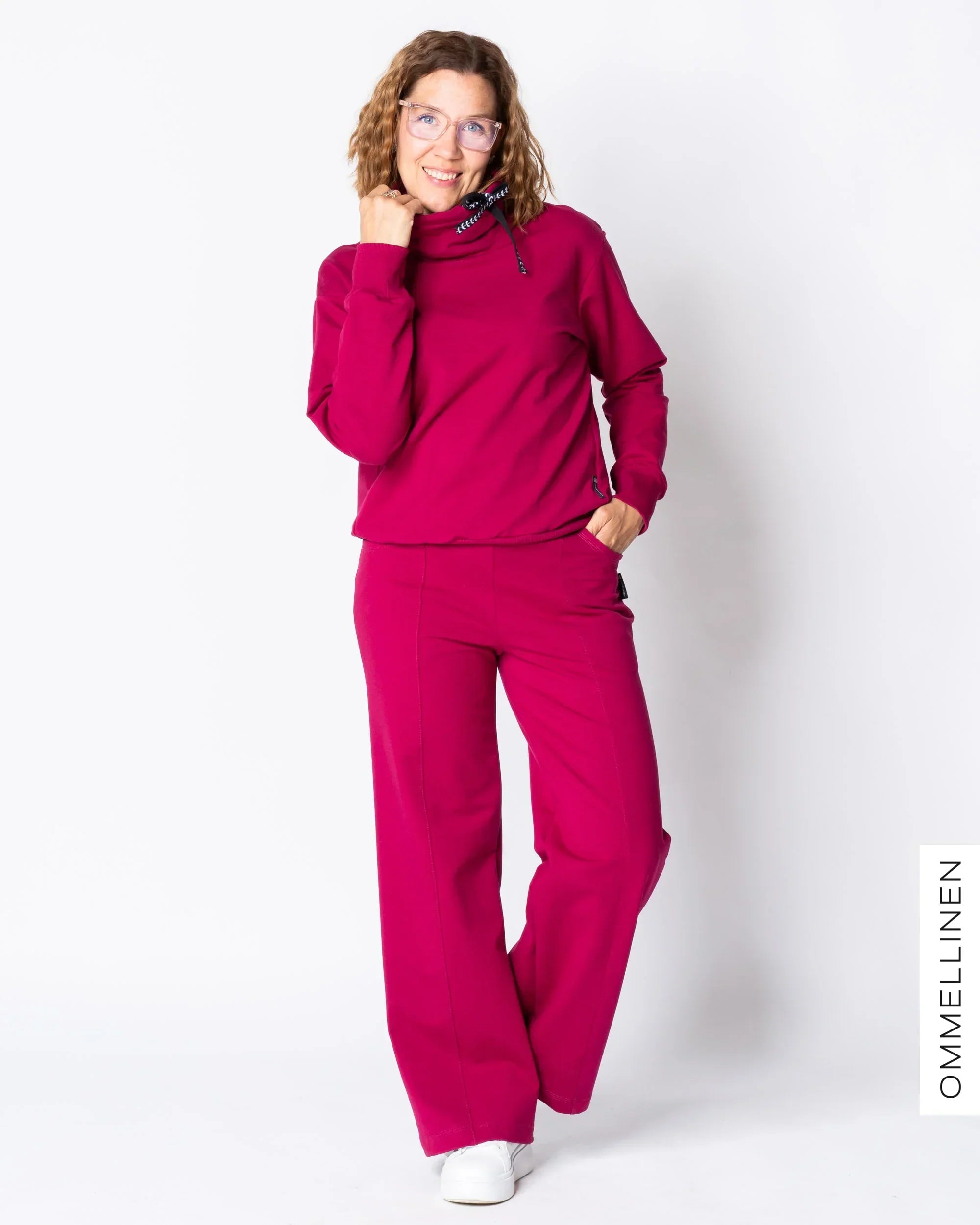 KANTTI college pants - LONG LENGTH, ruby