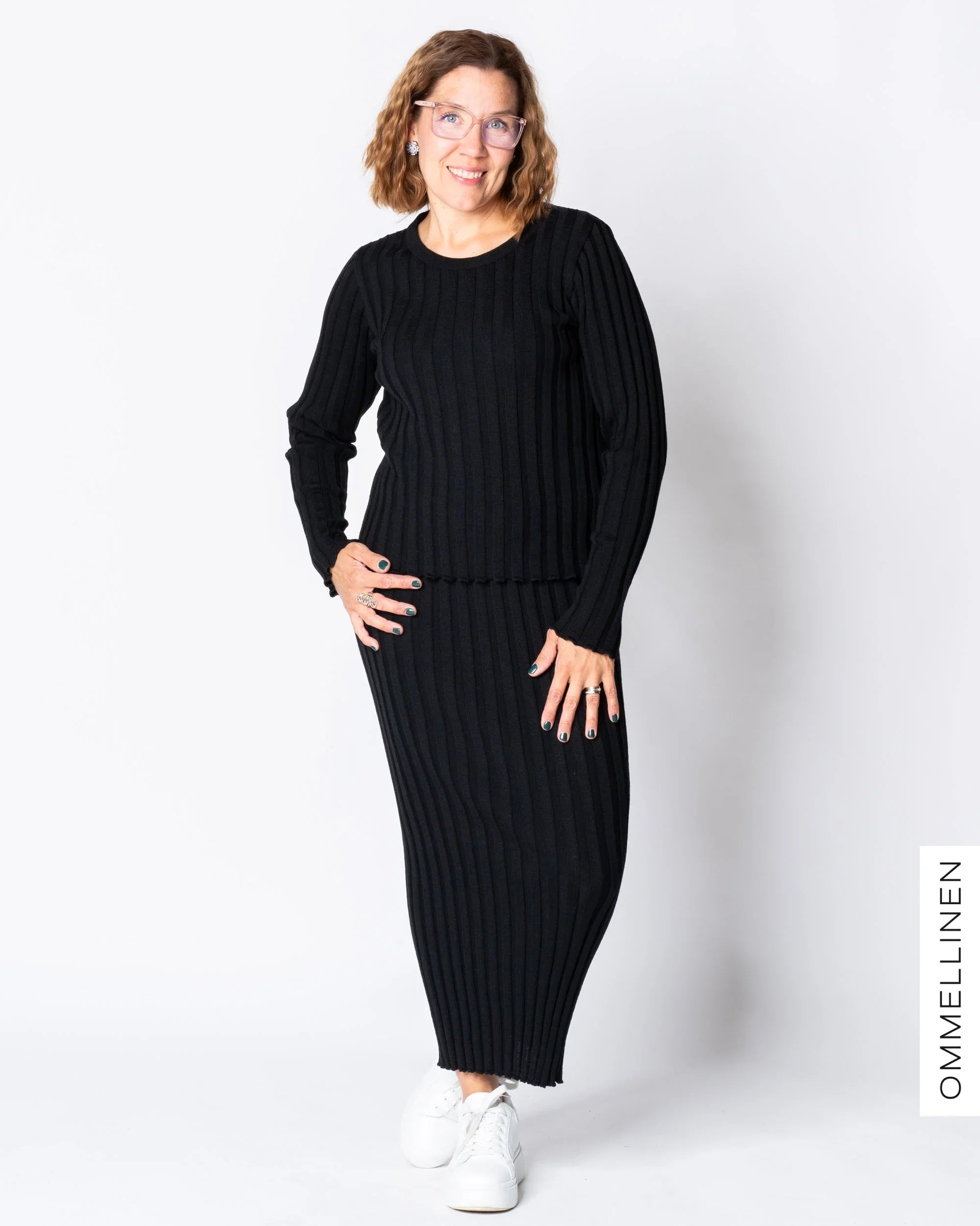 RIBBI skirt - merino wool, black