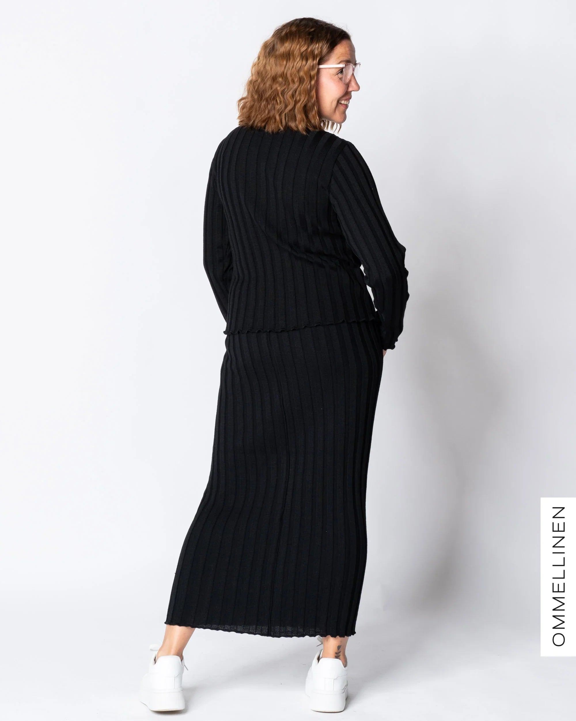 RIBBI skirt - merino wool, black