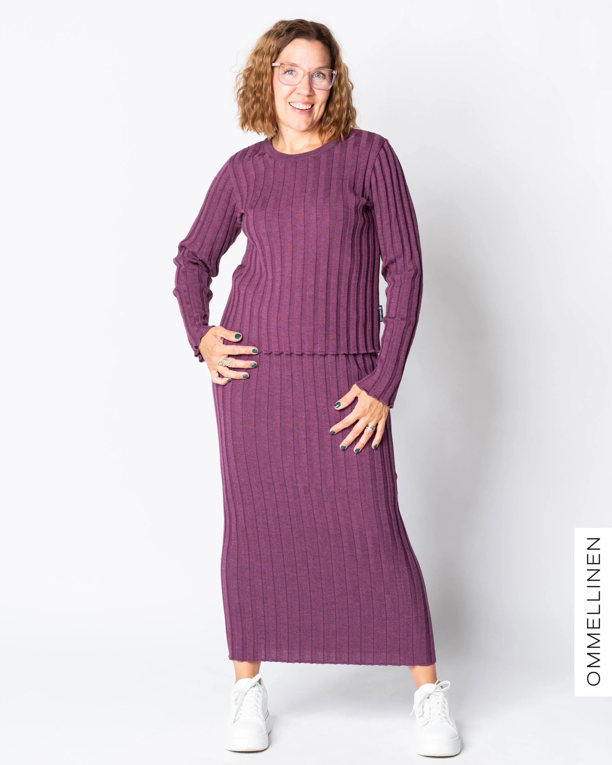 RIBBI skirt - merino wool, purple