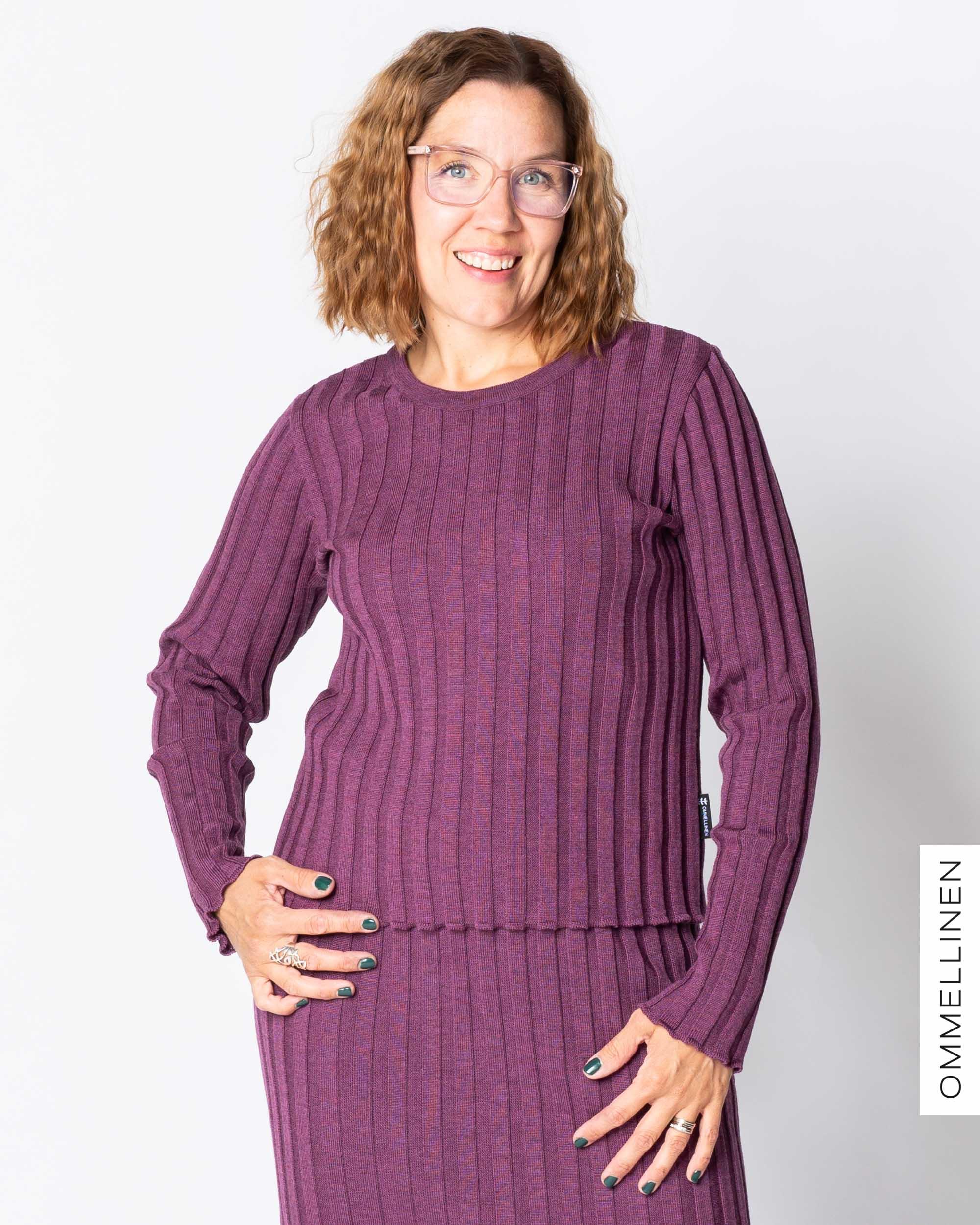 RIBBI shirt - merino wool, purple