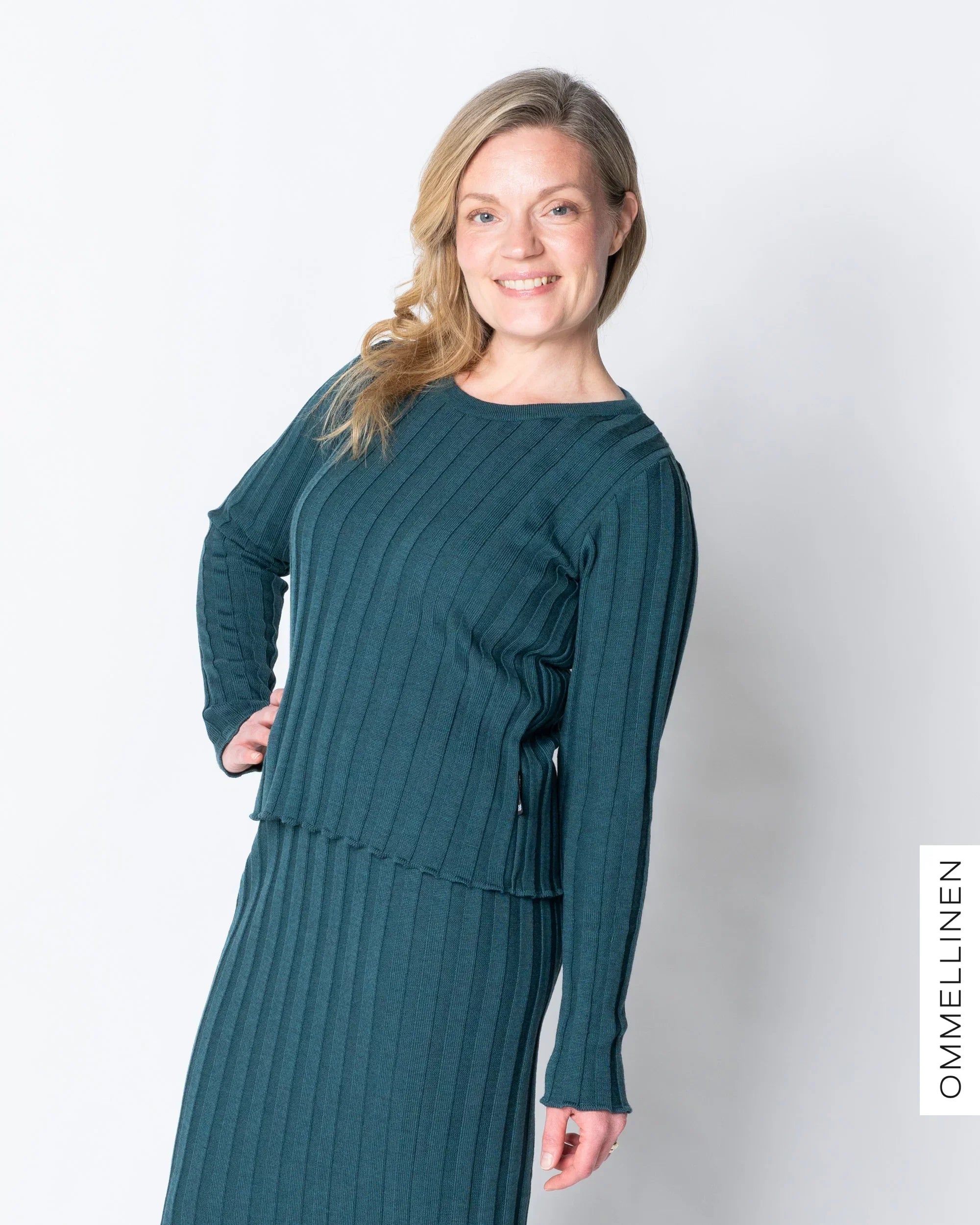 RIBBI shirt - merino wool, petrol