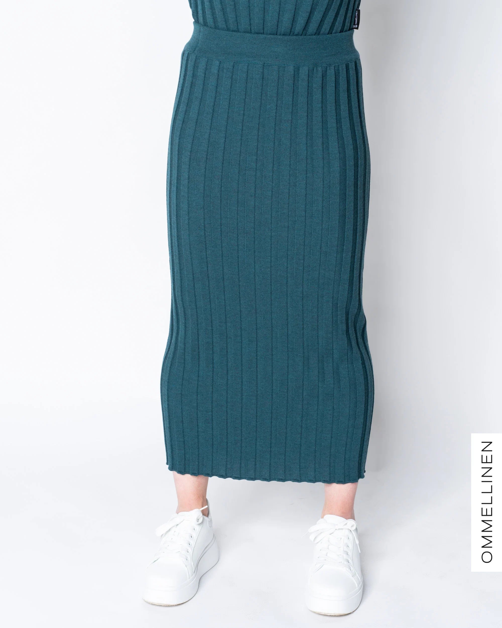 RIBBI skirt - merino wool, petrol