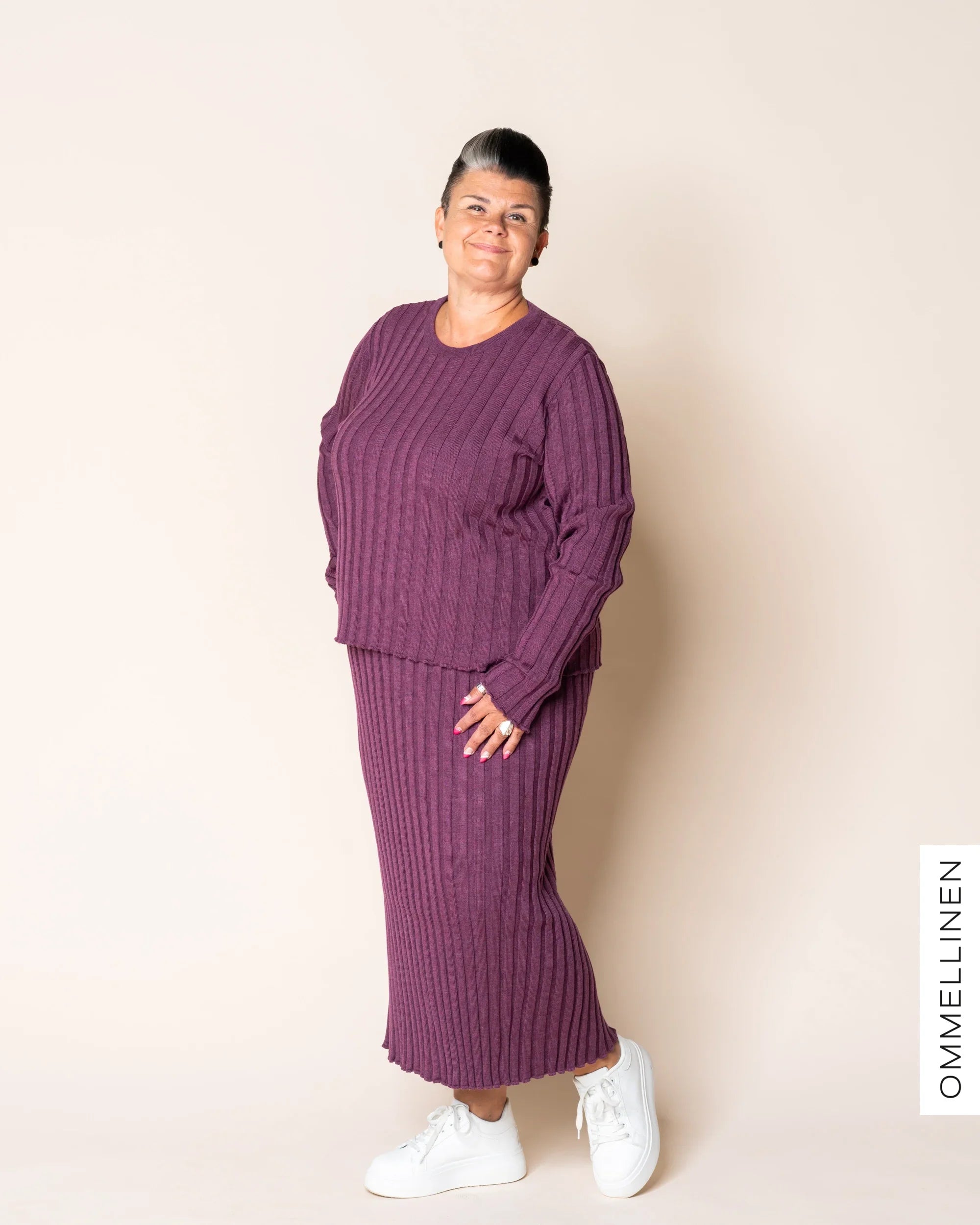 RIBBI skirt - merino wool, purple