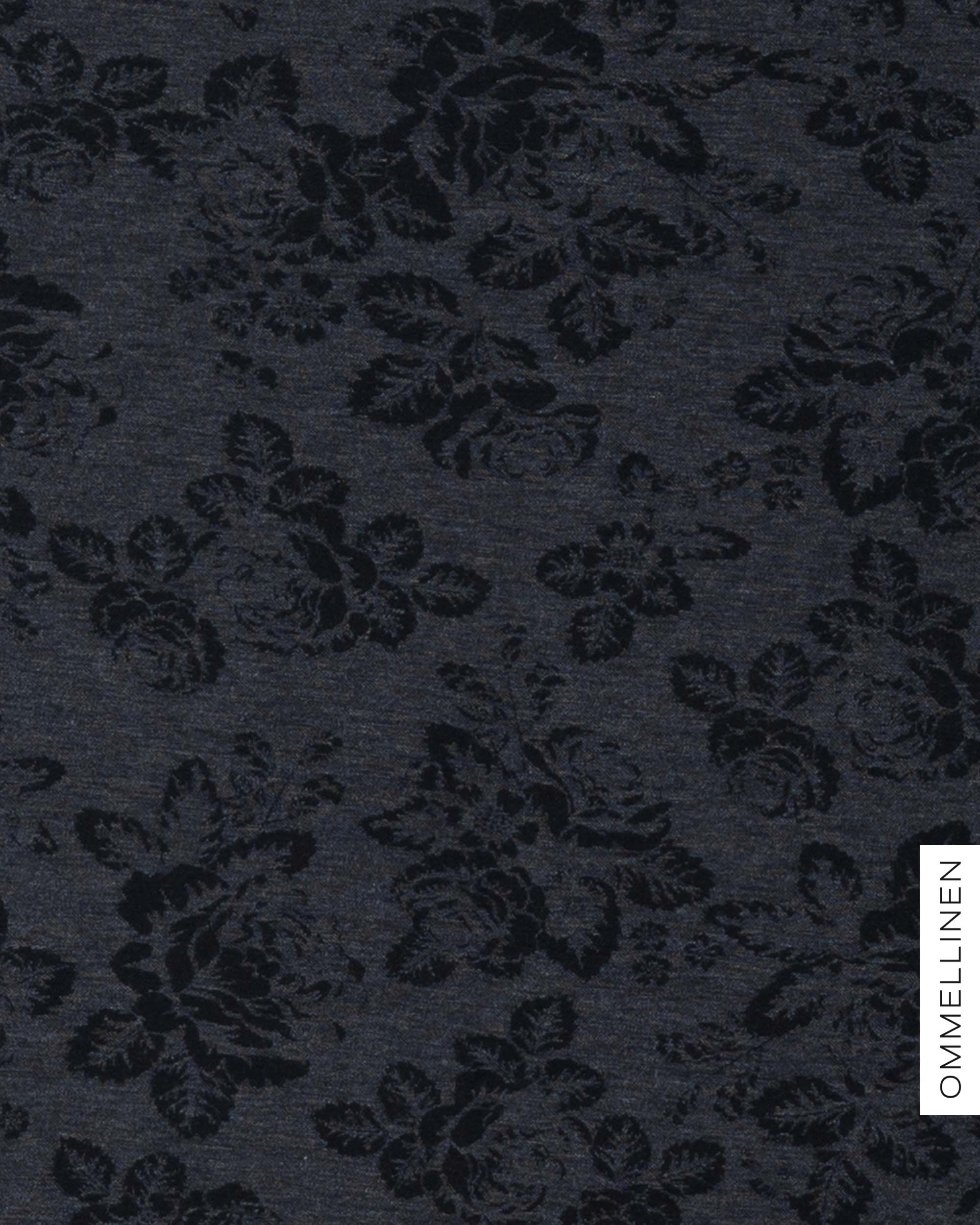 Merino wool, Babushka Roses - grey/black