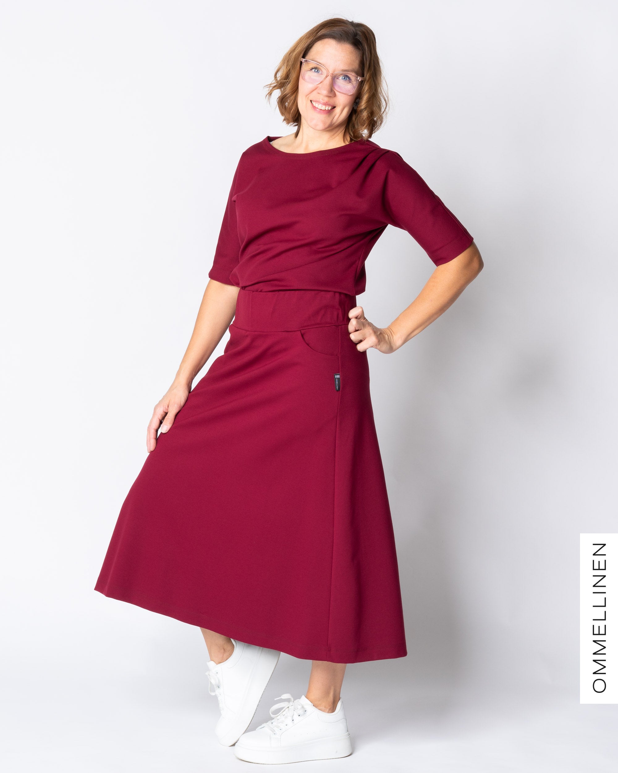 LASKOS t-shirt 1/2-sleeve, burgundy