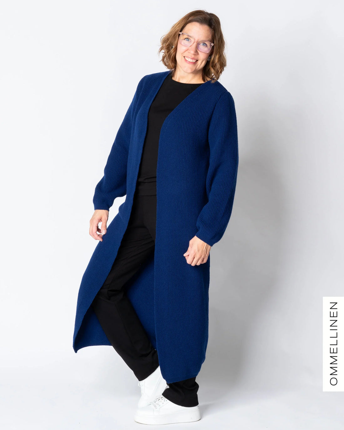 MAXI cardigan - merino wool, blue