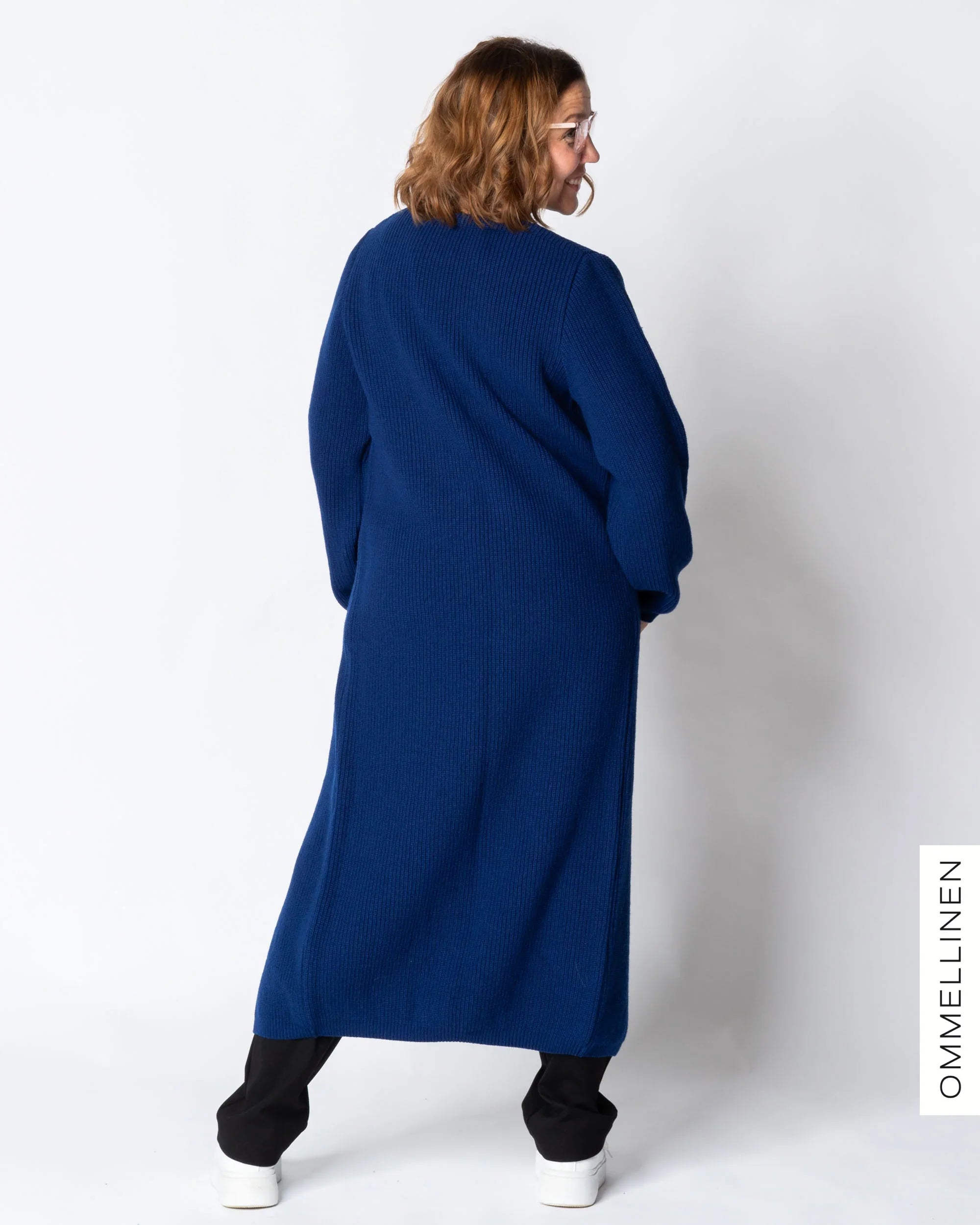 MAXI cardigan - merino wool, blue
