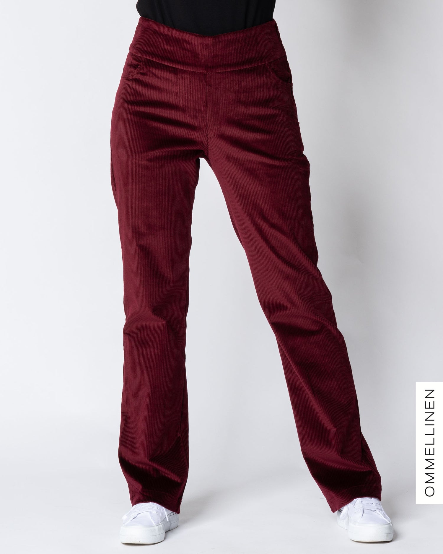 POCKET corduroy pants - LONG LENGTH, burgundy