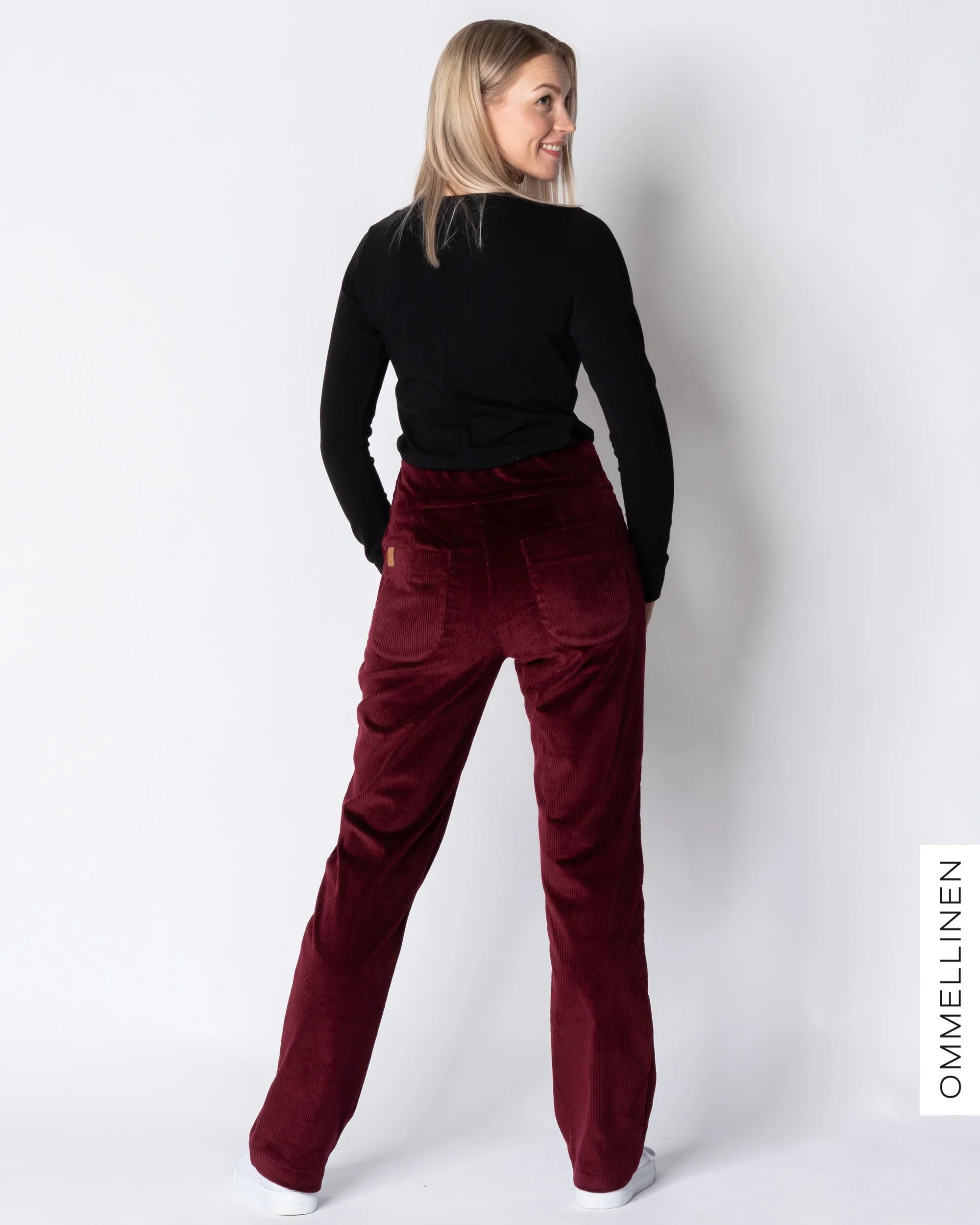 POCKET corduroy pants - NORMAL LENGTH, burgundy