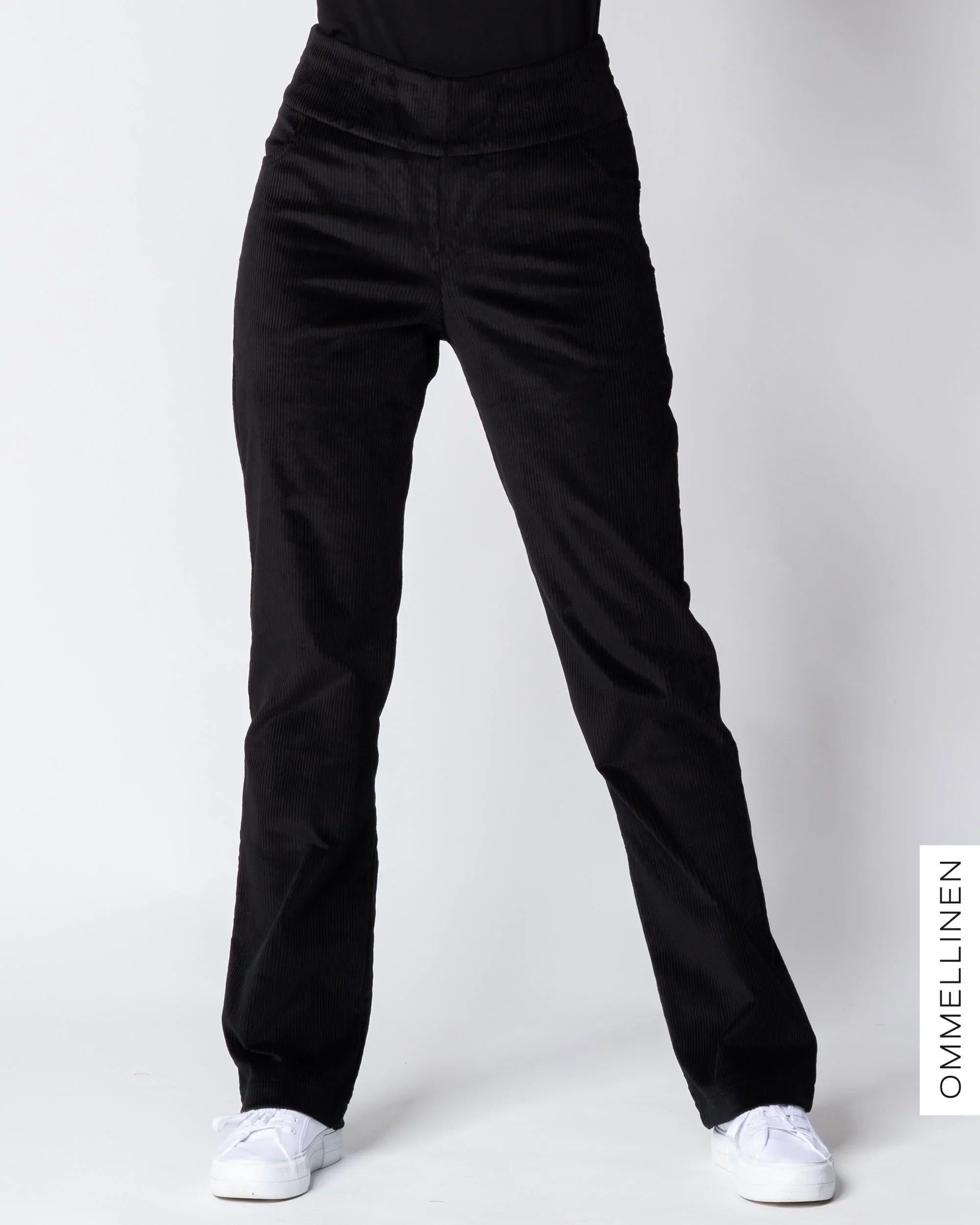 POCKET corduroy pants - LONG LENGTH, black