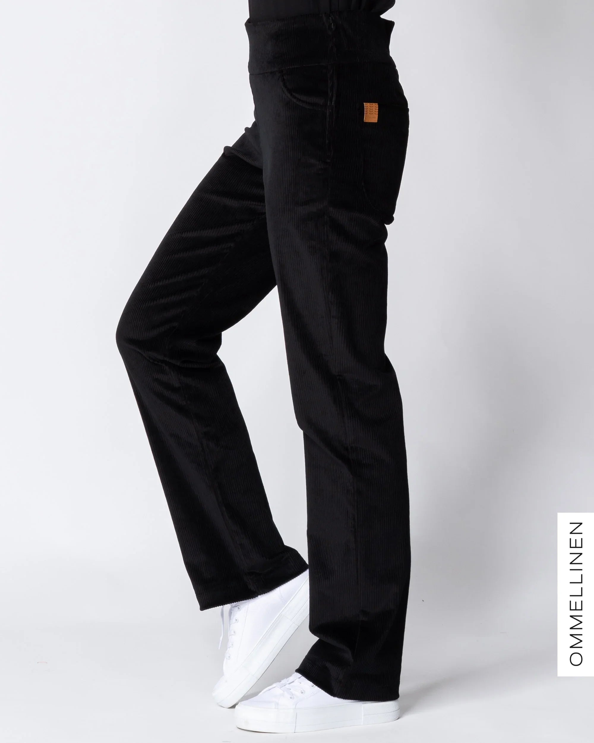 POCKET corduroy pants - LONG LENGTH, black