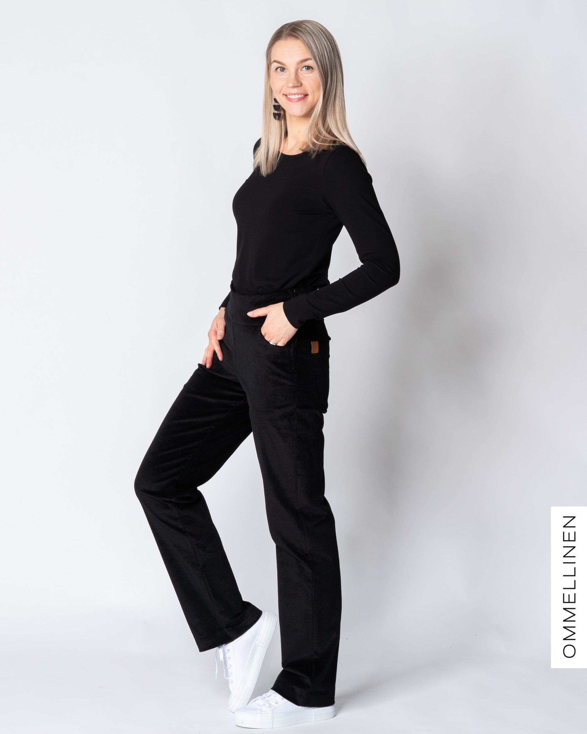 POCKET corduroy pants - NORMAL LENGTH, black
