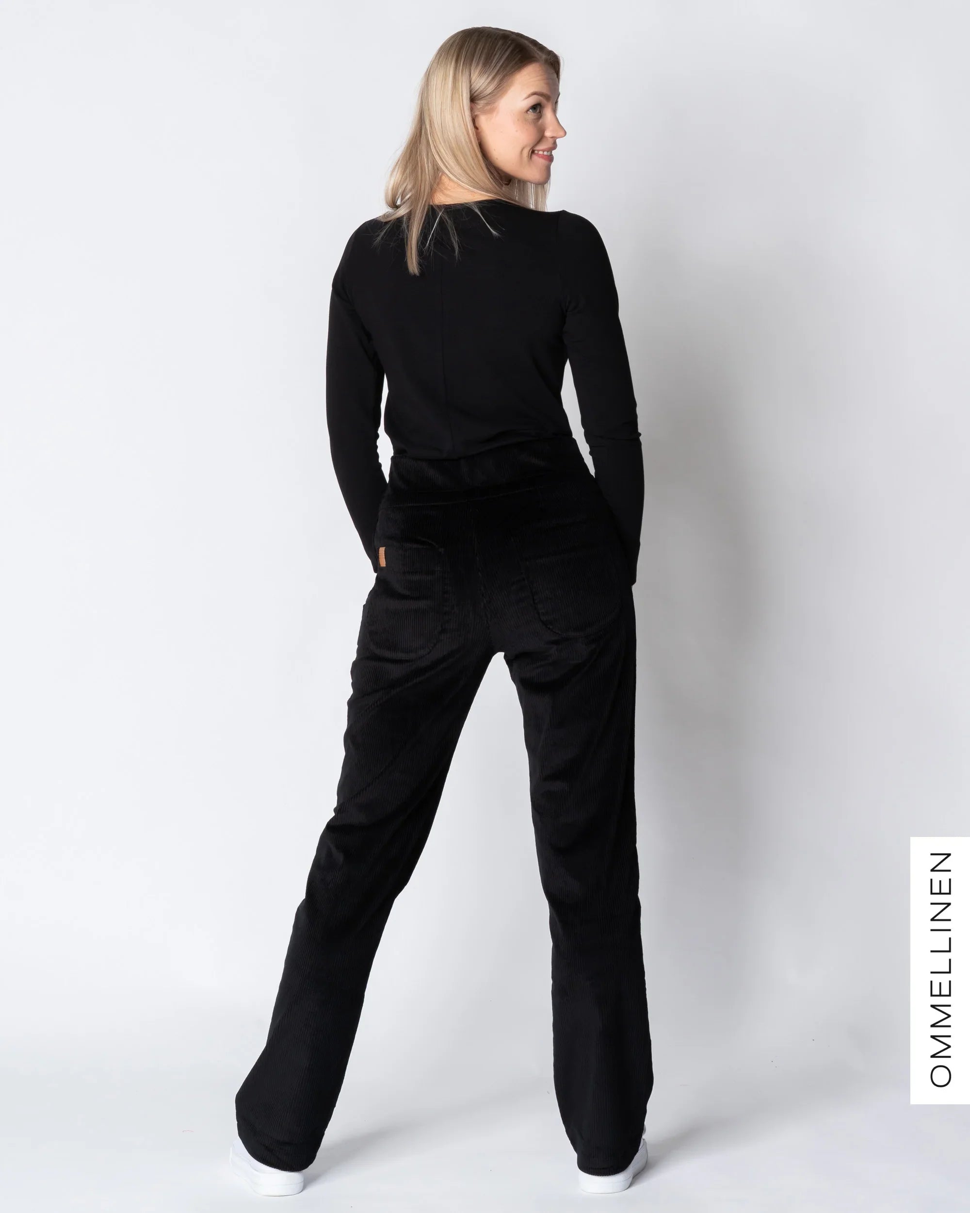 POCKET corduroy pants - LONG LENGTH, black